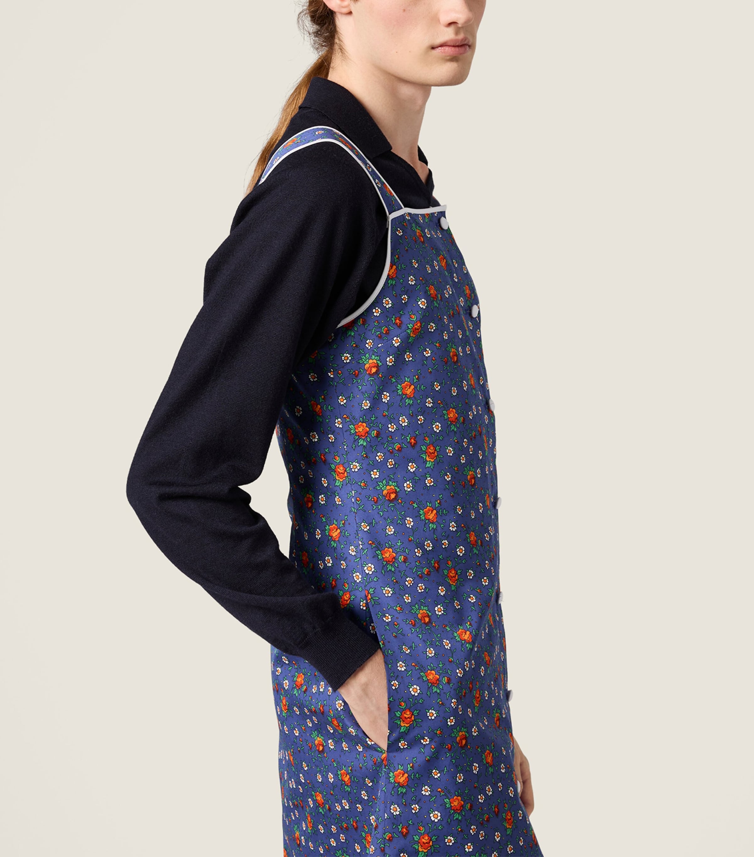 Miu Miu Womens Cotton Poplin Floral Mini Dress Image 4