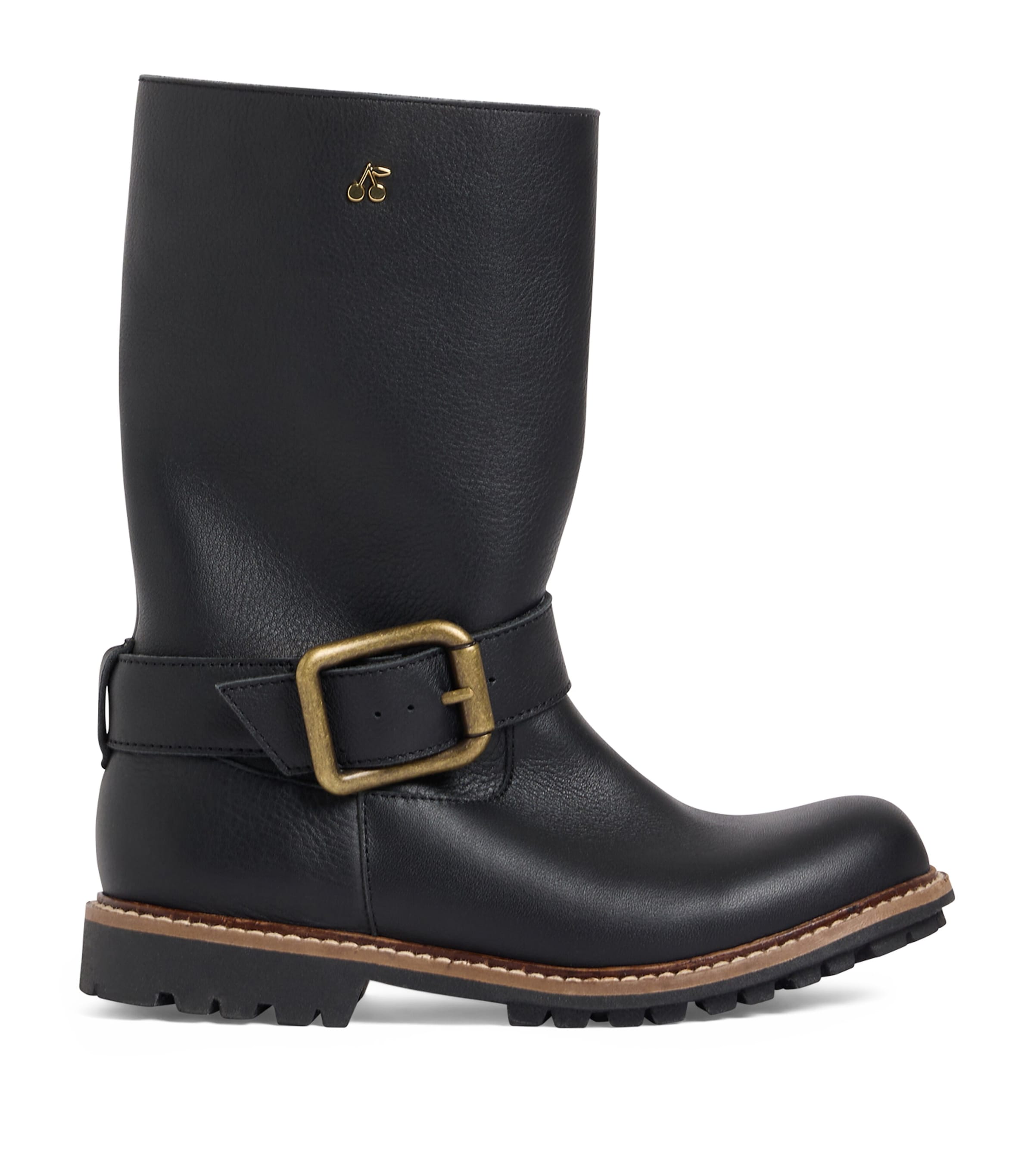 Bonpoint Leather Buckled Jace Boots In Black