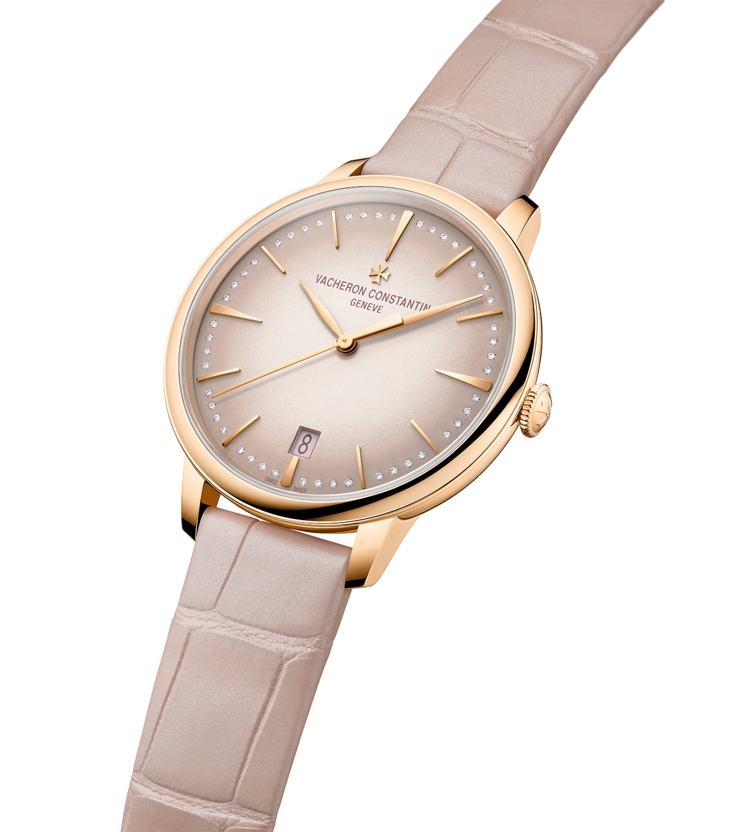 Rose Gold and Diamond Patrimony Self-Winding Watch 36.5mm ROSE GOLD Image 3
