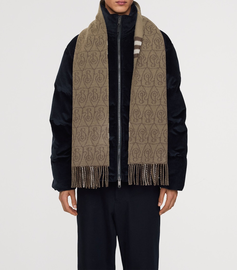 Cashmere Reversible B Shield Scarf VOLE BROWN Image 7