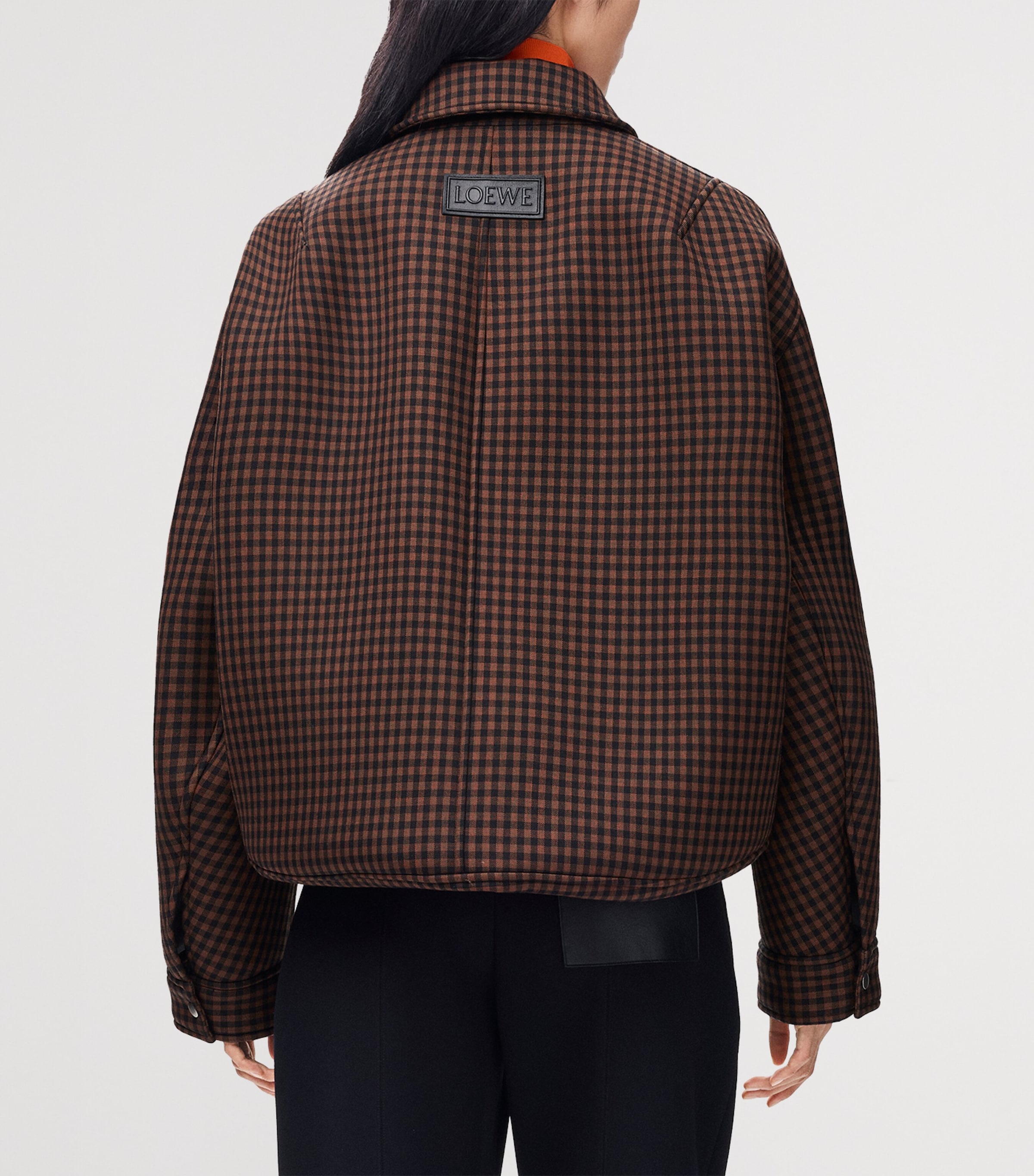 LOEWE Womens Wool-Blend Drawstring Jacket Brown/black Image 4