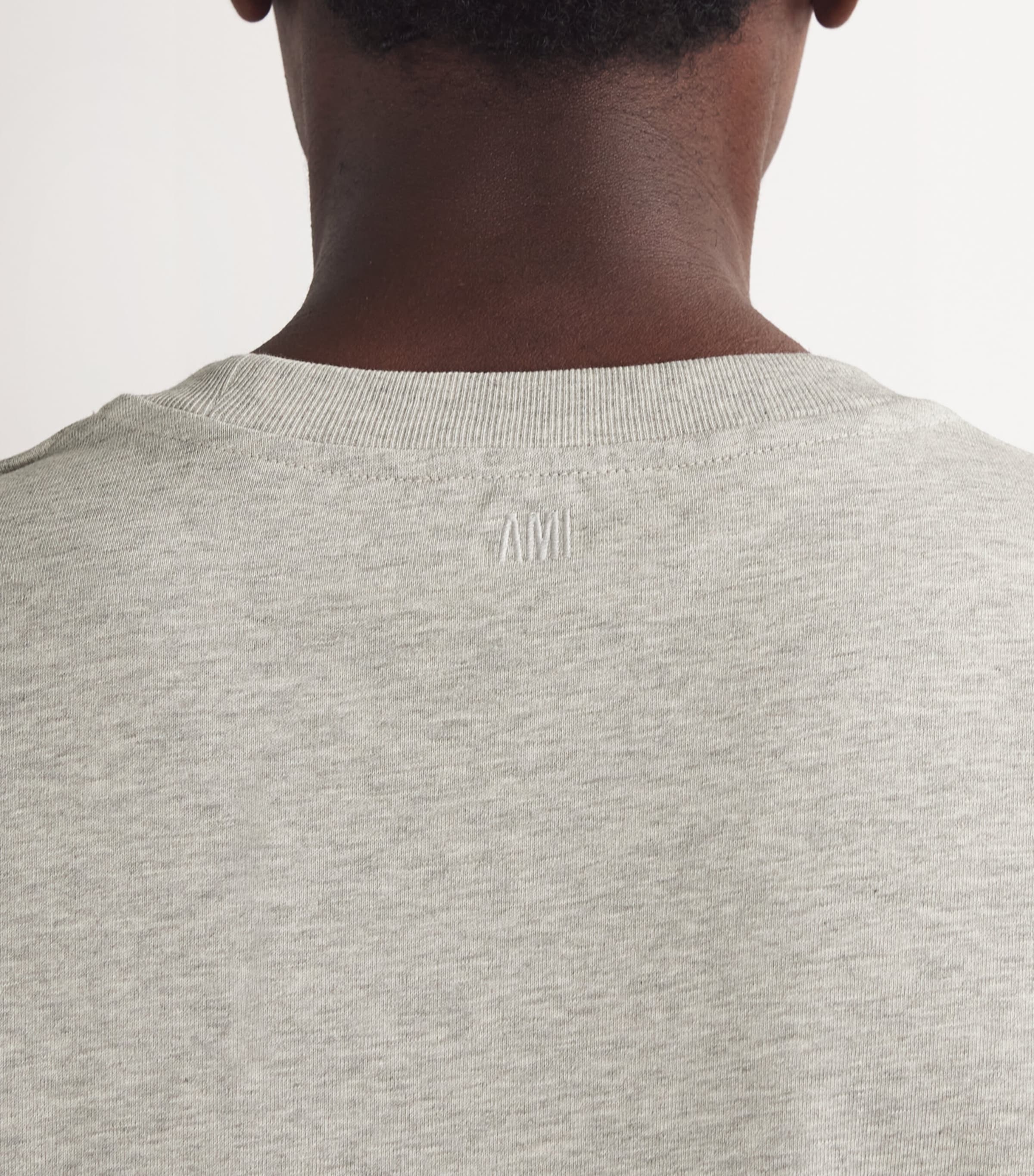 Cotton Logo T-Shirt HEATHER GREY-055 Image 6