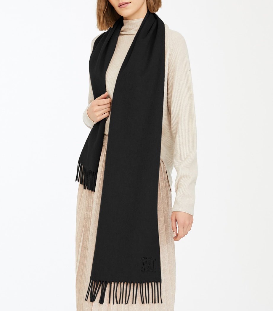 Max Mara Camel Wool Scarf Black Image 2