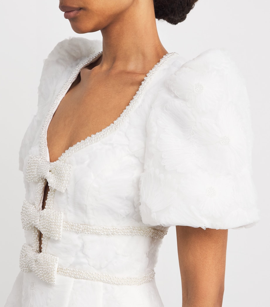 Bow-Detail Deliah Mini Dress IVORY Image 4