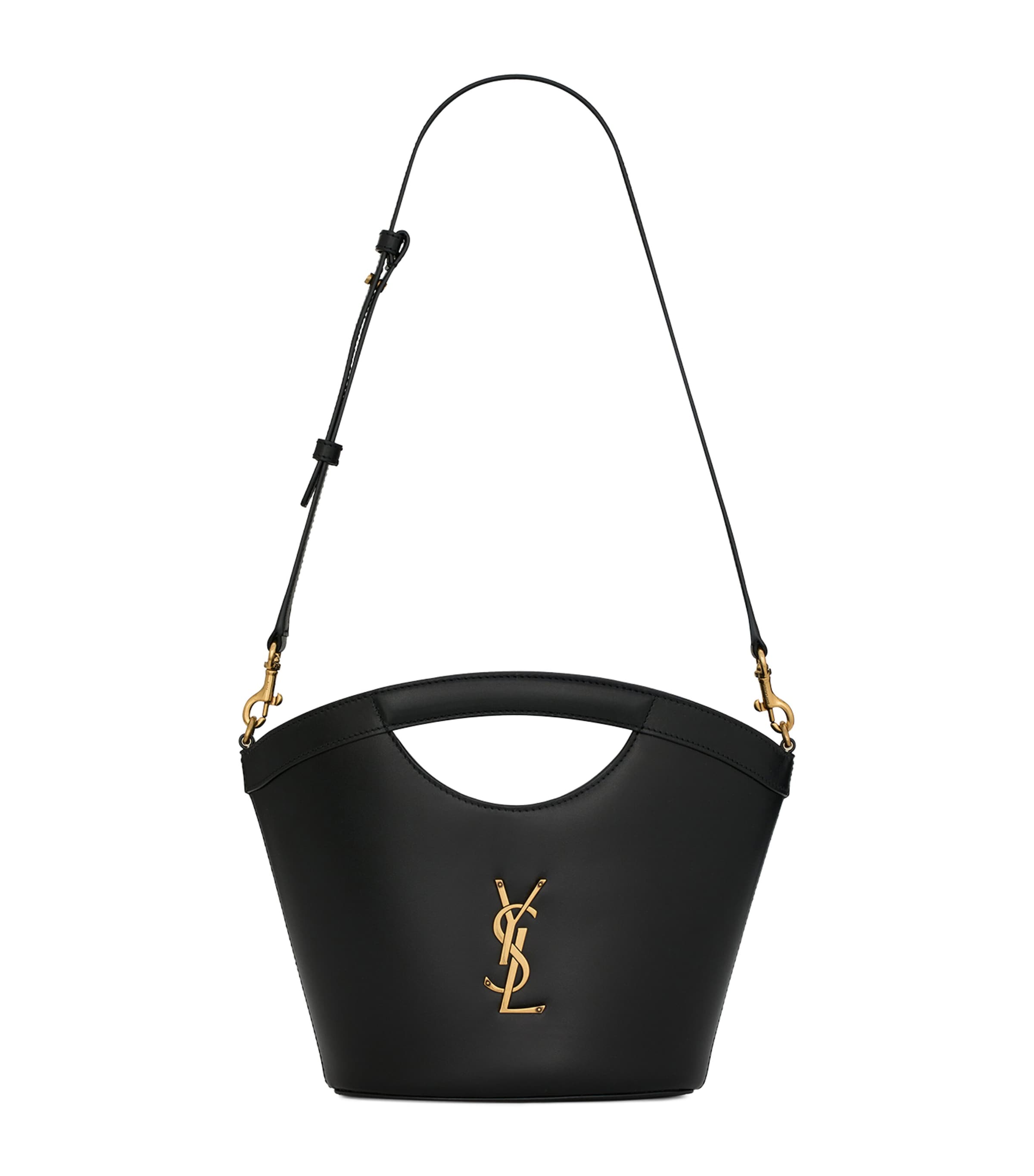 Saint Laurent Mini Leather Tote Bag In Black