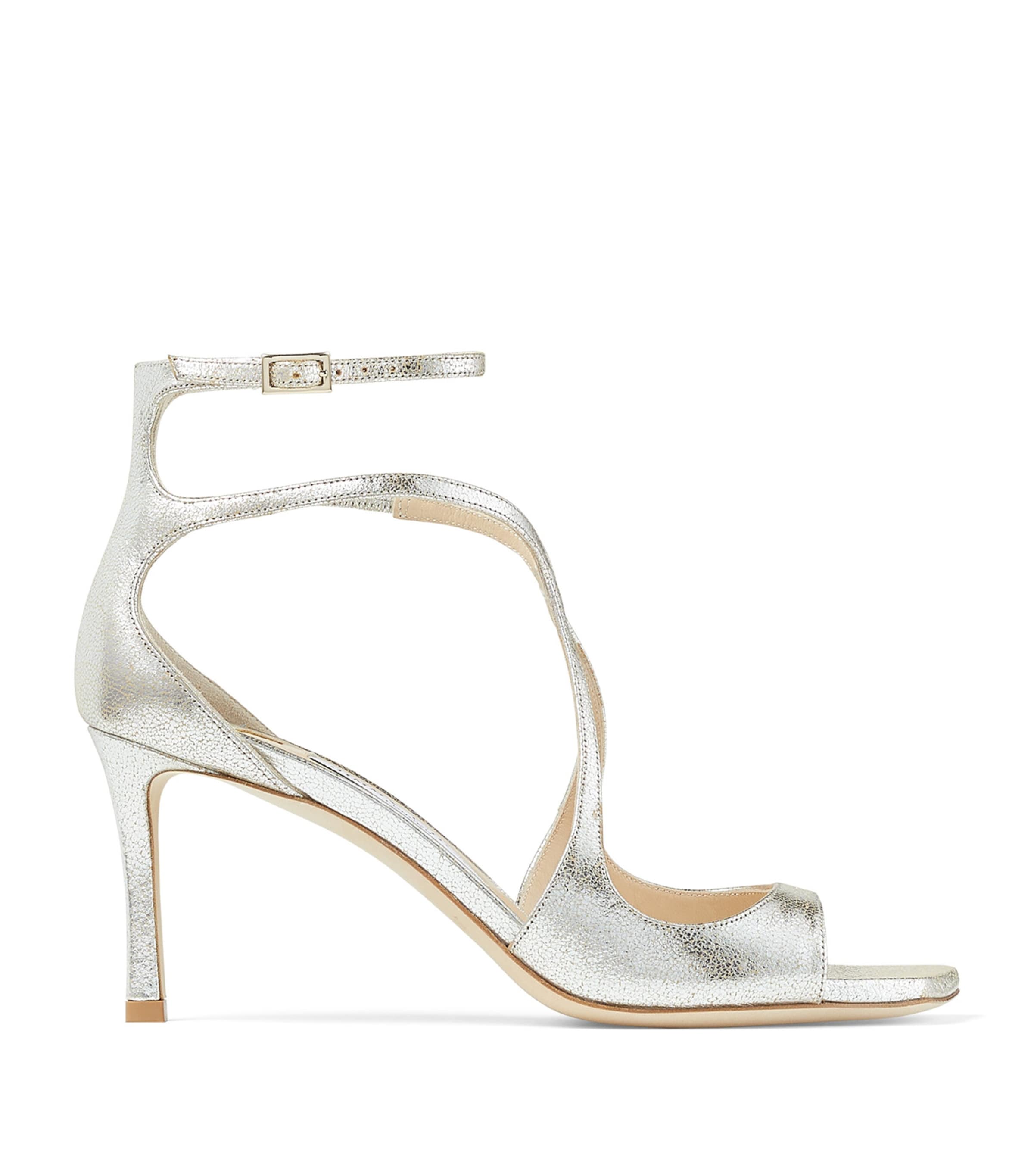 Jimmy Choo Gleaming Open-toe Sandals With Delicate Ankle Strap In Silver