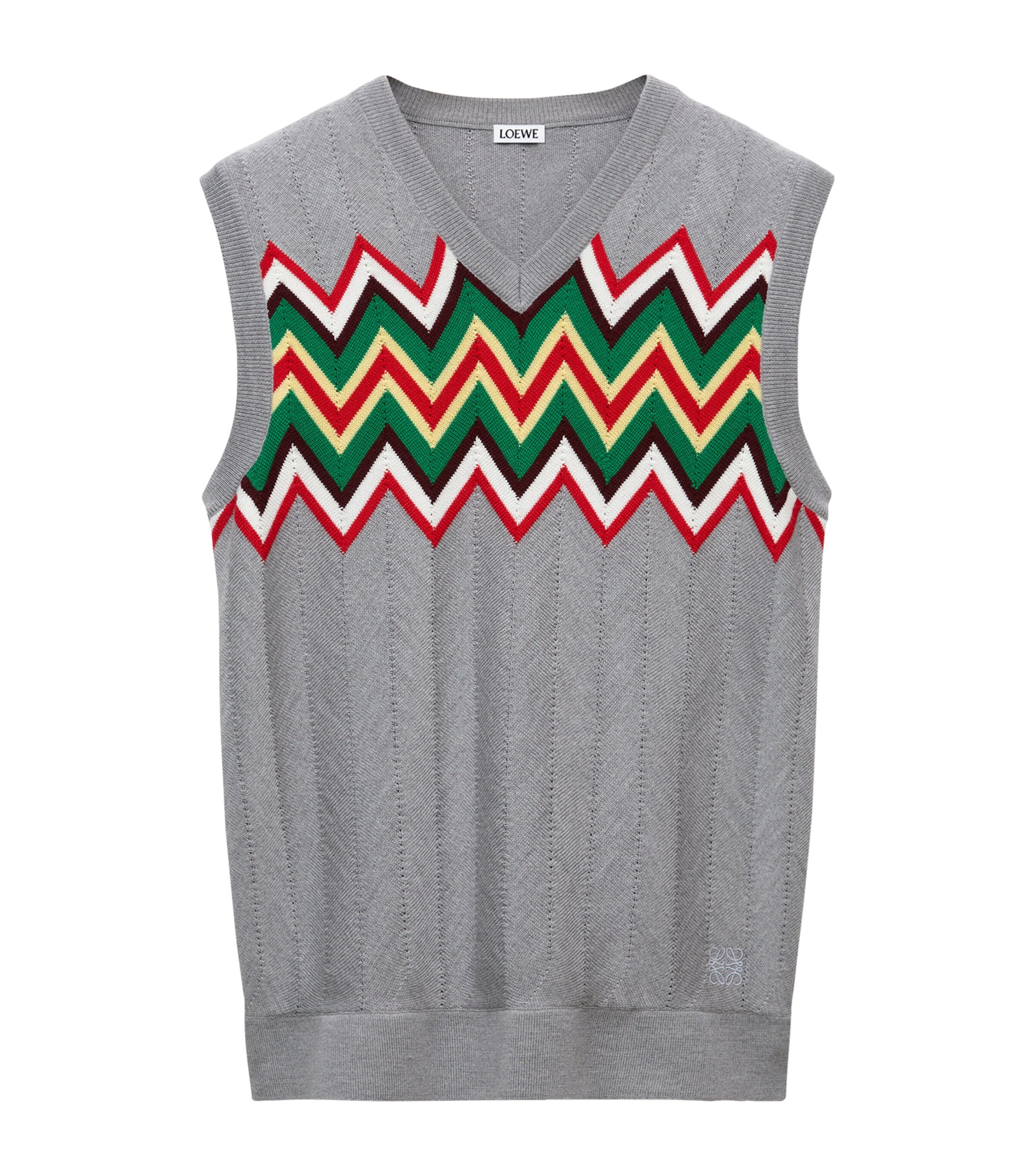 Wool-Blend Zigzag Sweater Vest GREY/MULTICOLOR Image 1