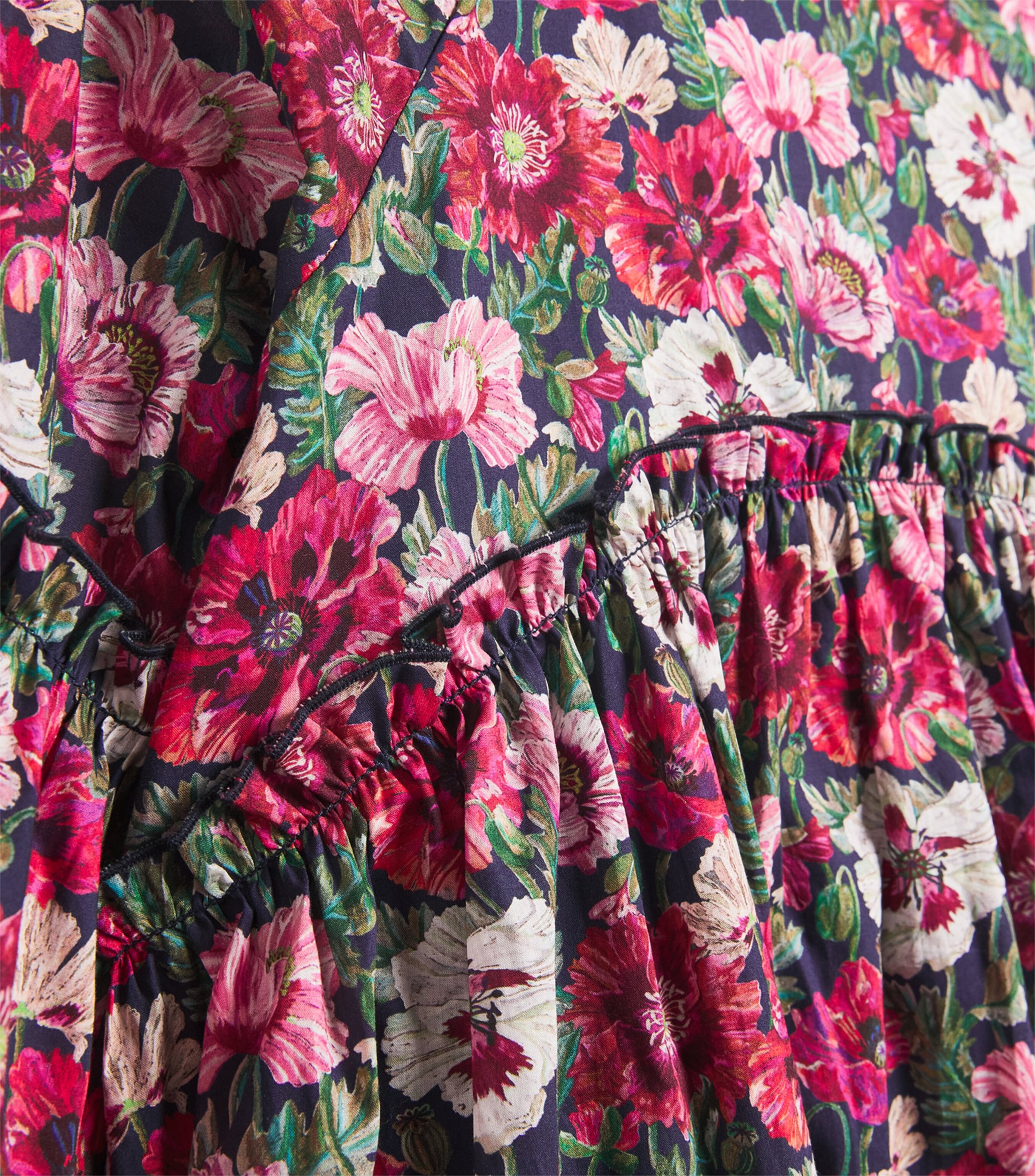 Cotton Liberty Print Dress (2-12 Years) 34 MAGENTA Image 3