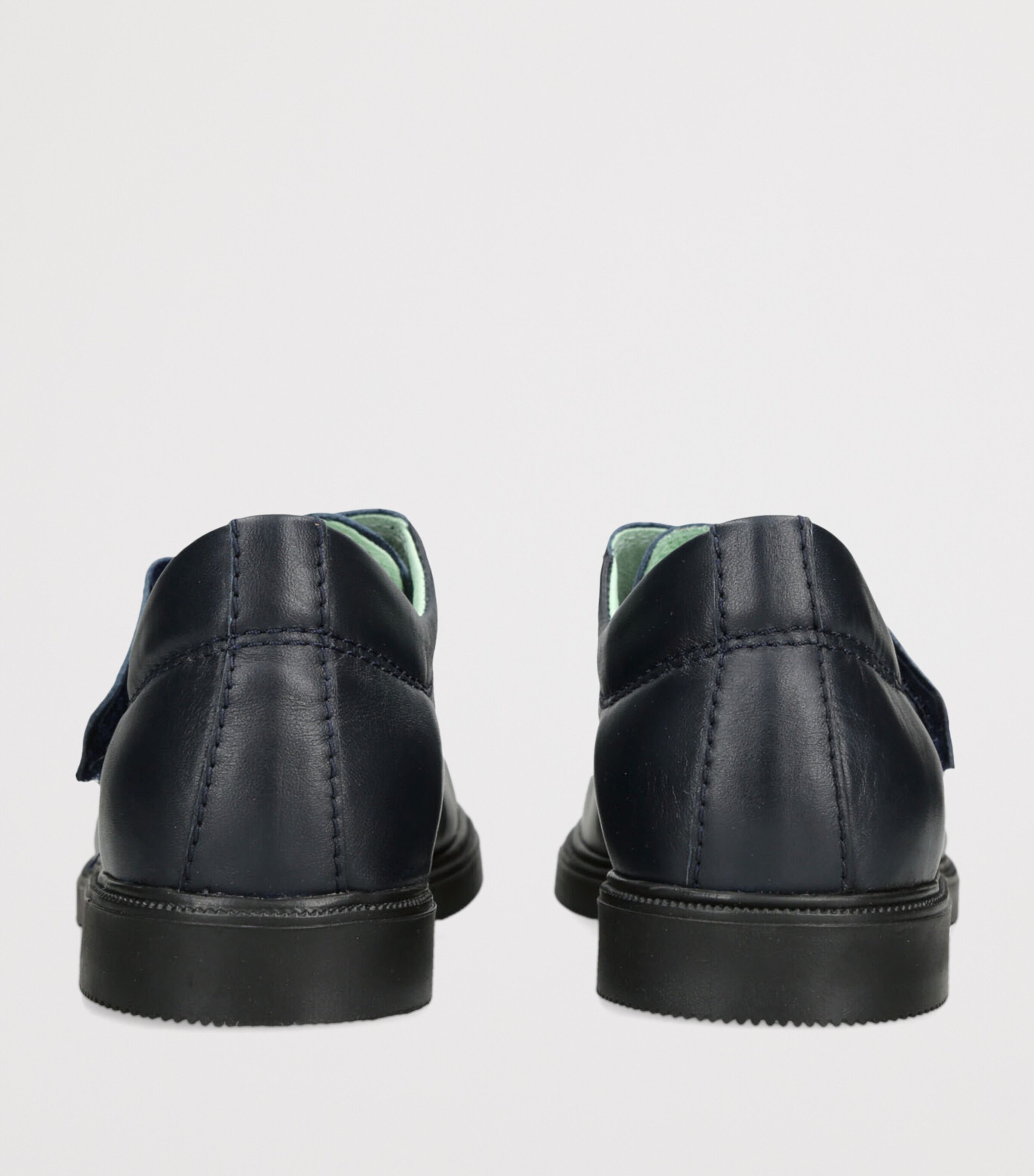 papouelli Leather Fergus Shoes Navy Image 2