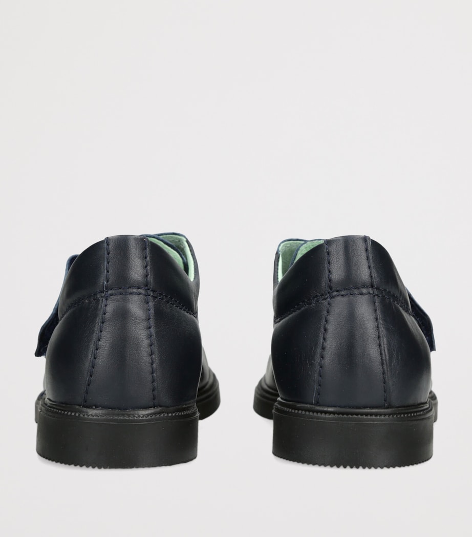 papouelli Leather Fergus Shoes Navy Image 2