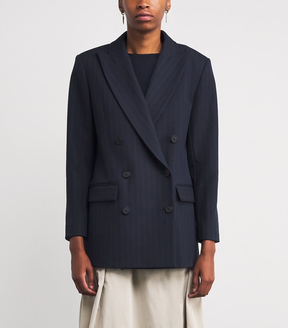 Stripe Double-Breasted Jacket DUAL-COLOR Image 3