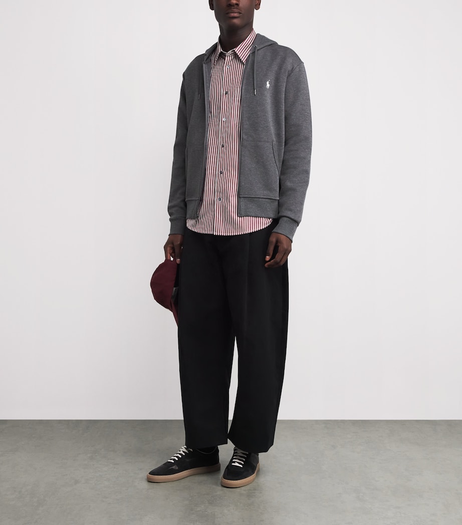 Cotton-Blend Zip-Up Hoodie GREY Image 2