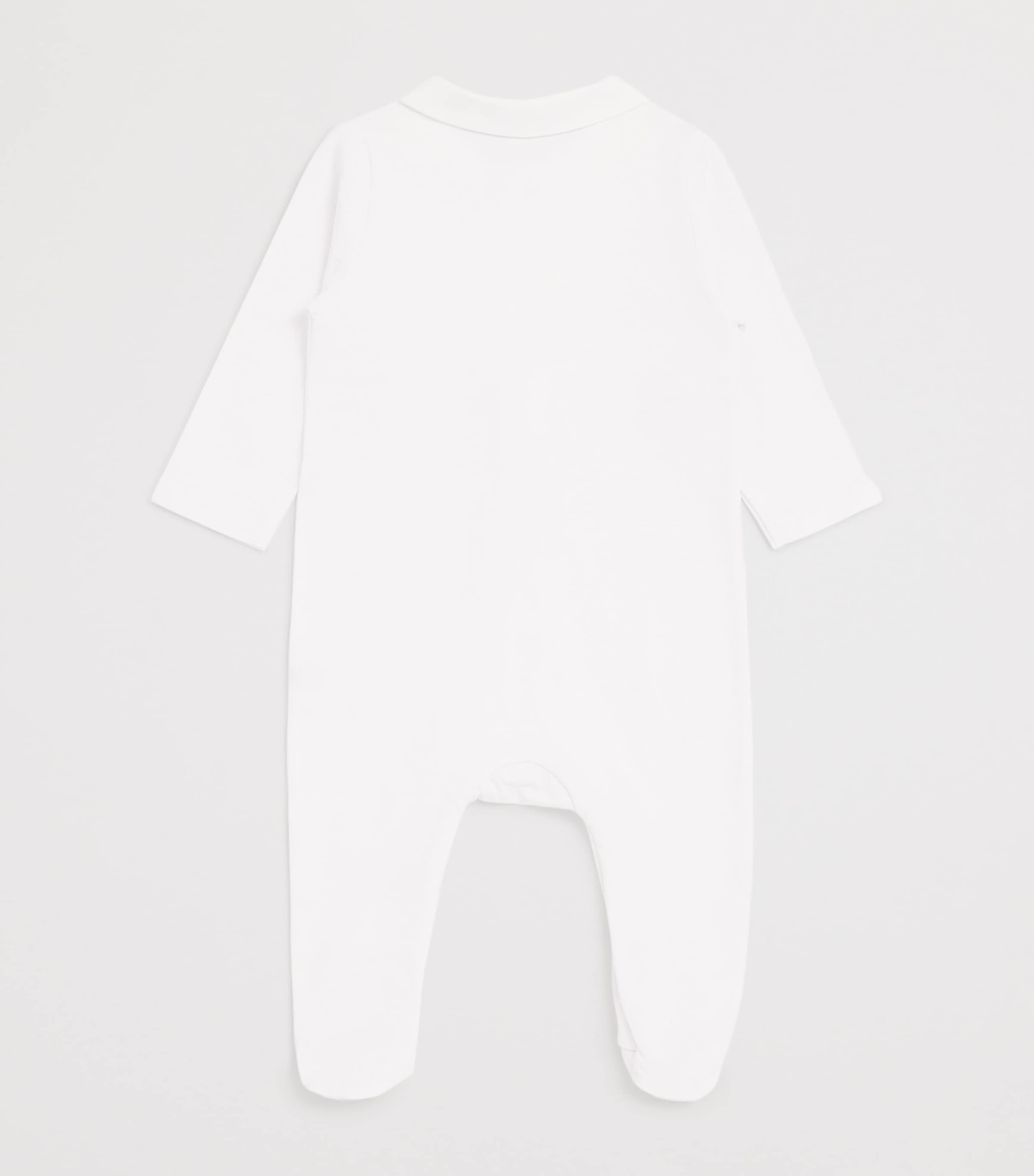 Cotton Embroidered All-In-One (1-24 Months) 1BLANC Image 2