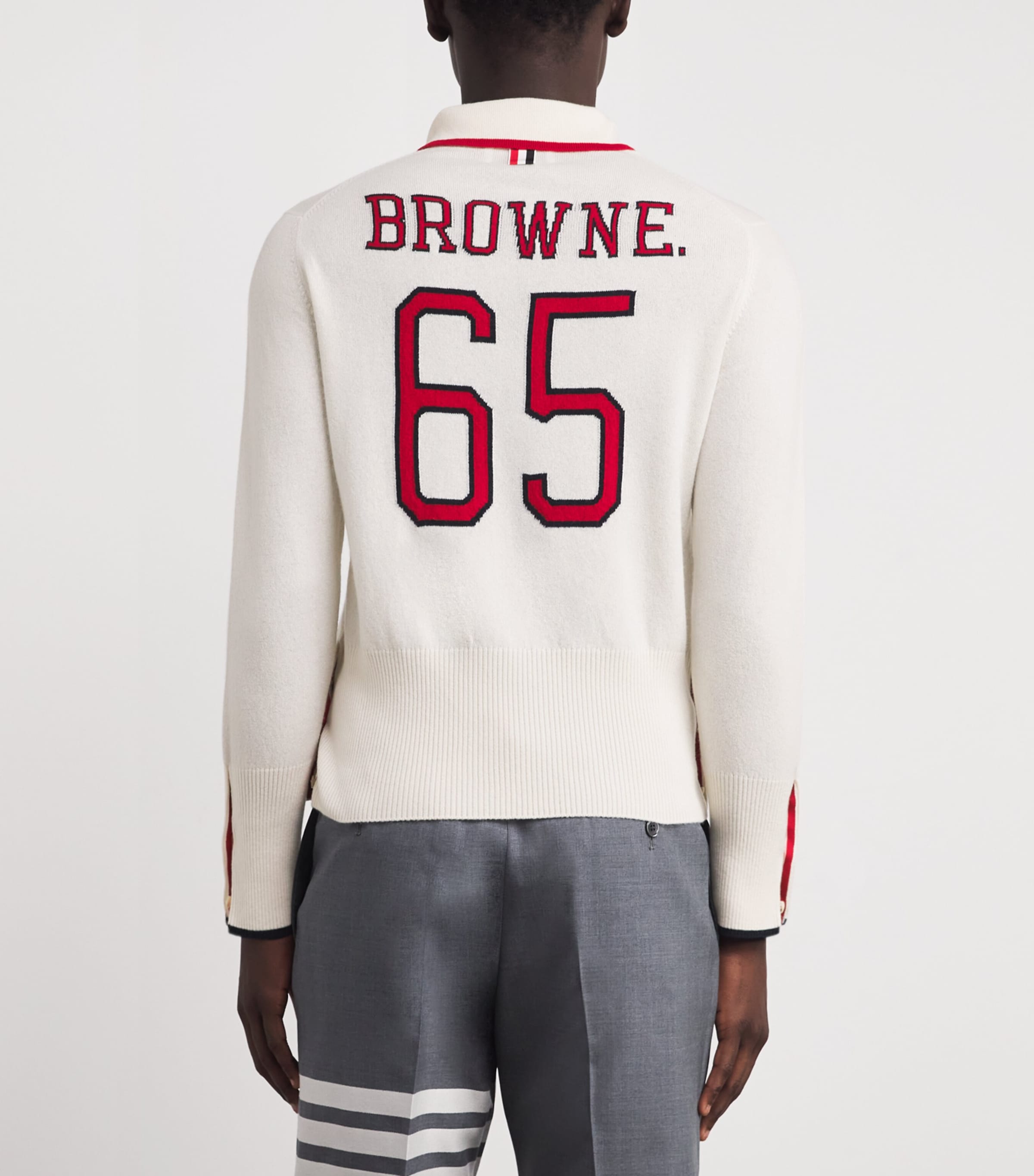 Cashmere 65 Intarsia Polo Shirt WHITE Image 4