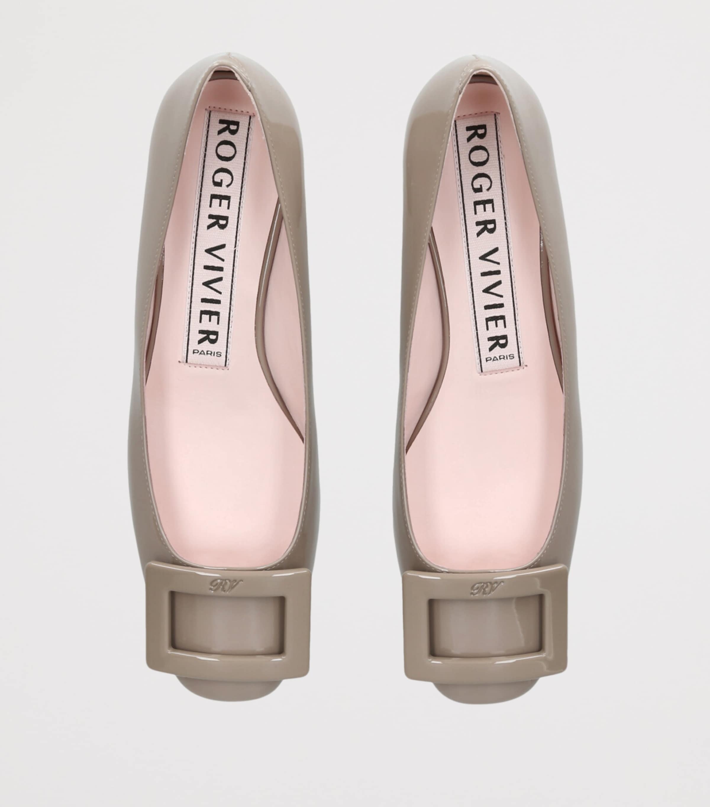 Patent Leather U Look Ballet Flats TAUPE Image 4