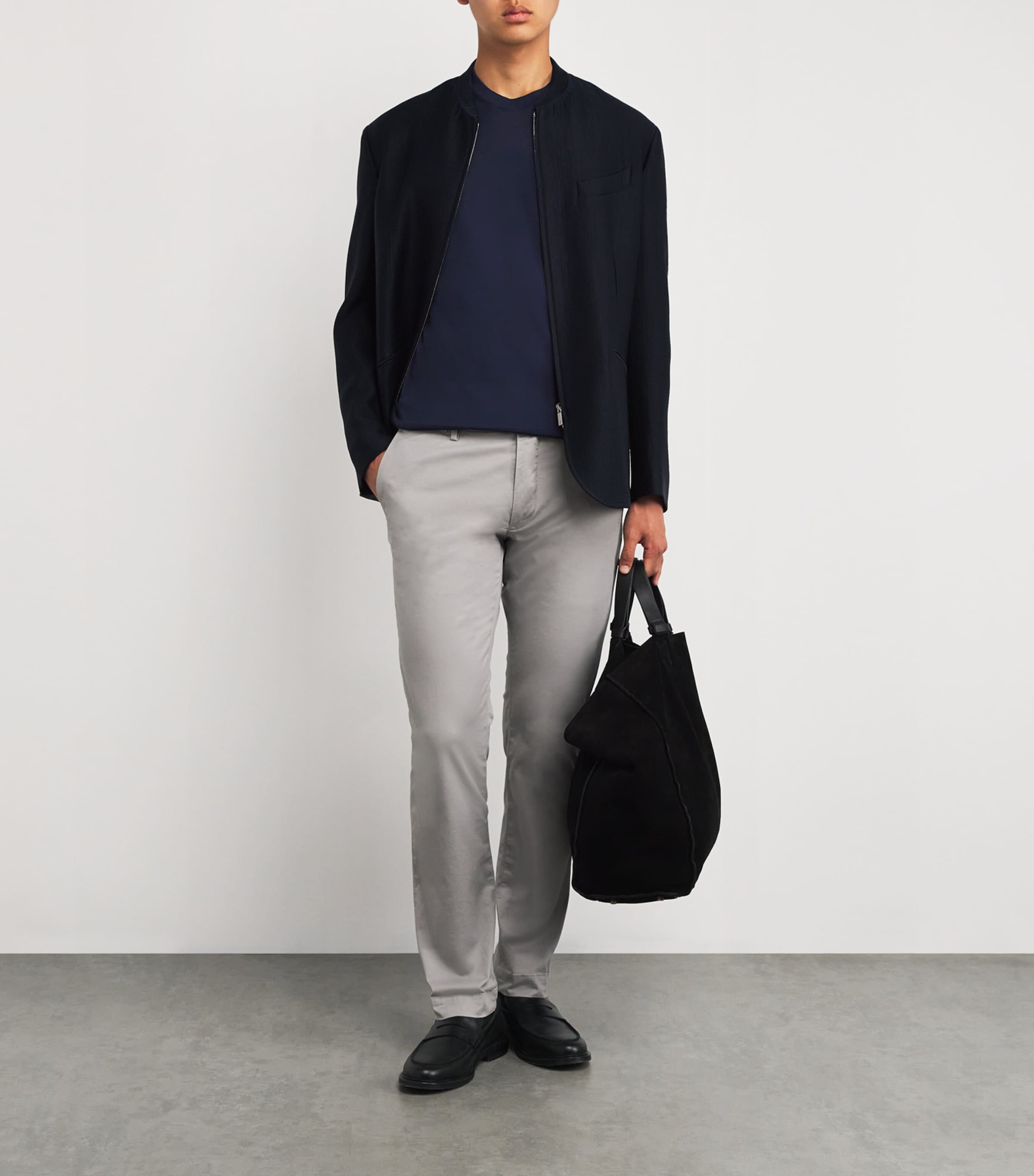 John Smedley Mens Cotton-Cashmere Coulter T-Shirt Eclipse Image 2