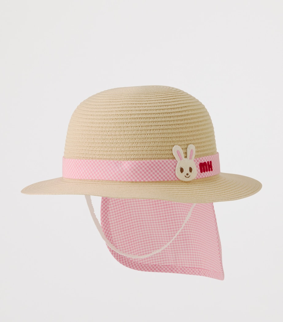 Miki House Gingham-Trim Bunny Sun Hat Image 5