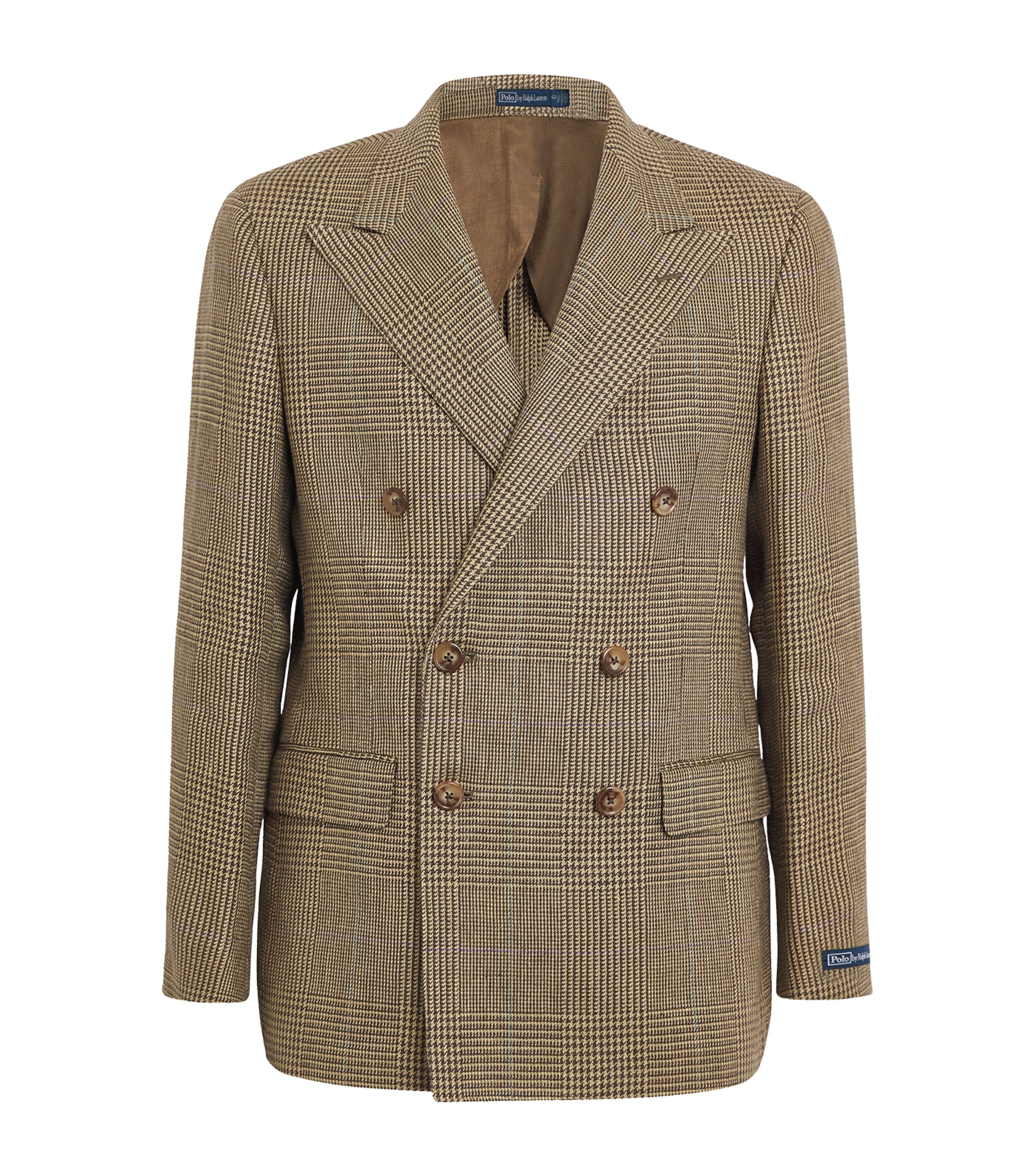Polo Ralph Lauren Mens Linen-Blend Glen Plaid Blazer Brown Image 1