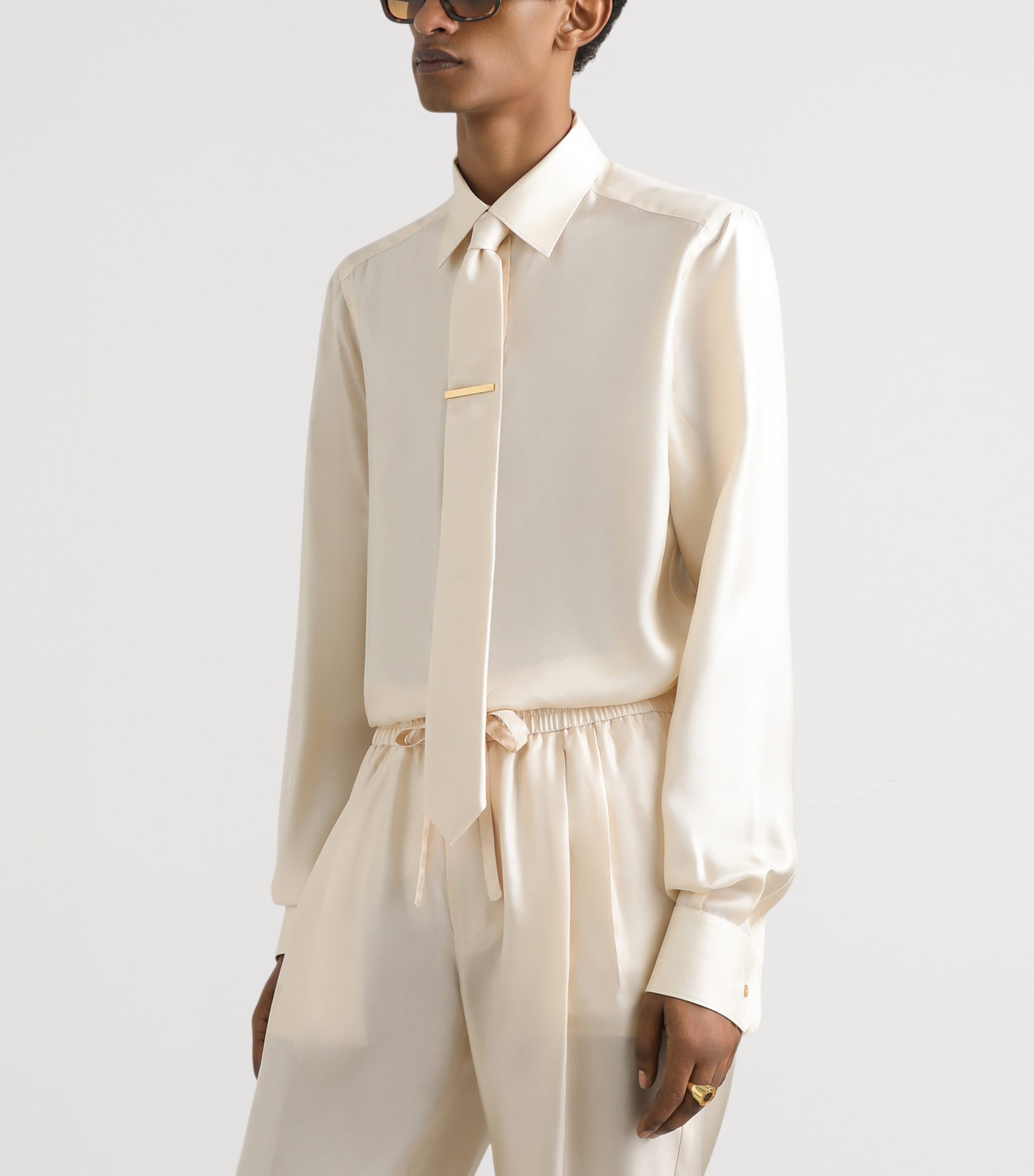 x Martini Silk Shirt A3791-BEIGE Image 2