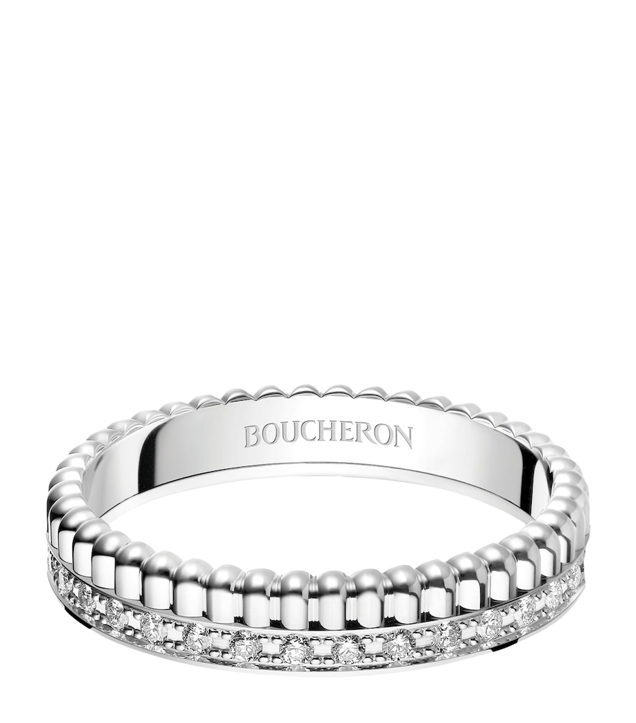 White Gold and Diamond Quatre Radiant Wedding Band MULTI Image 1
