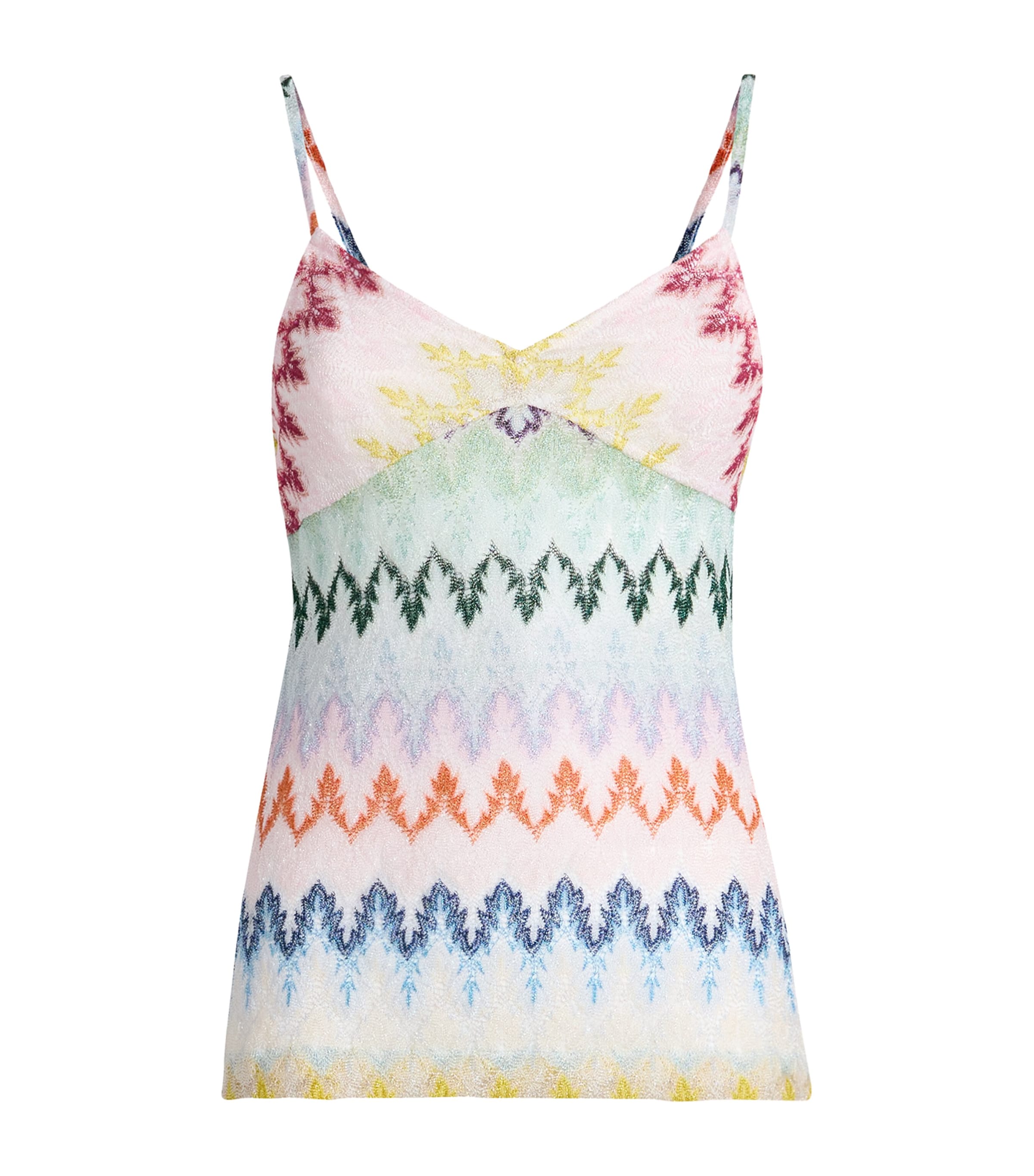 Missoni Womens Metallic Zigzag Cami Top Mlti/white Bse Image 1