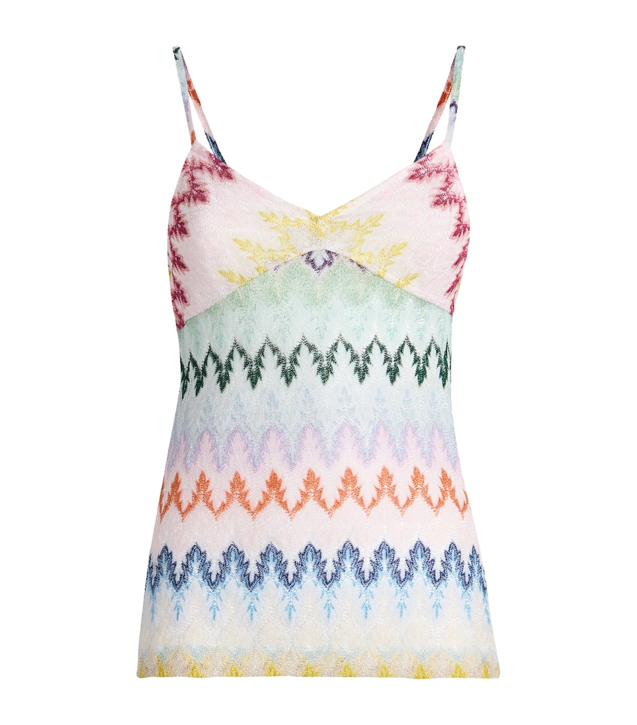 Missoni Womens Metallic Zigzag Cami Top Mlti/white Bse Image 1