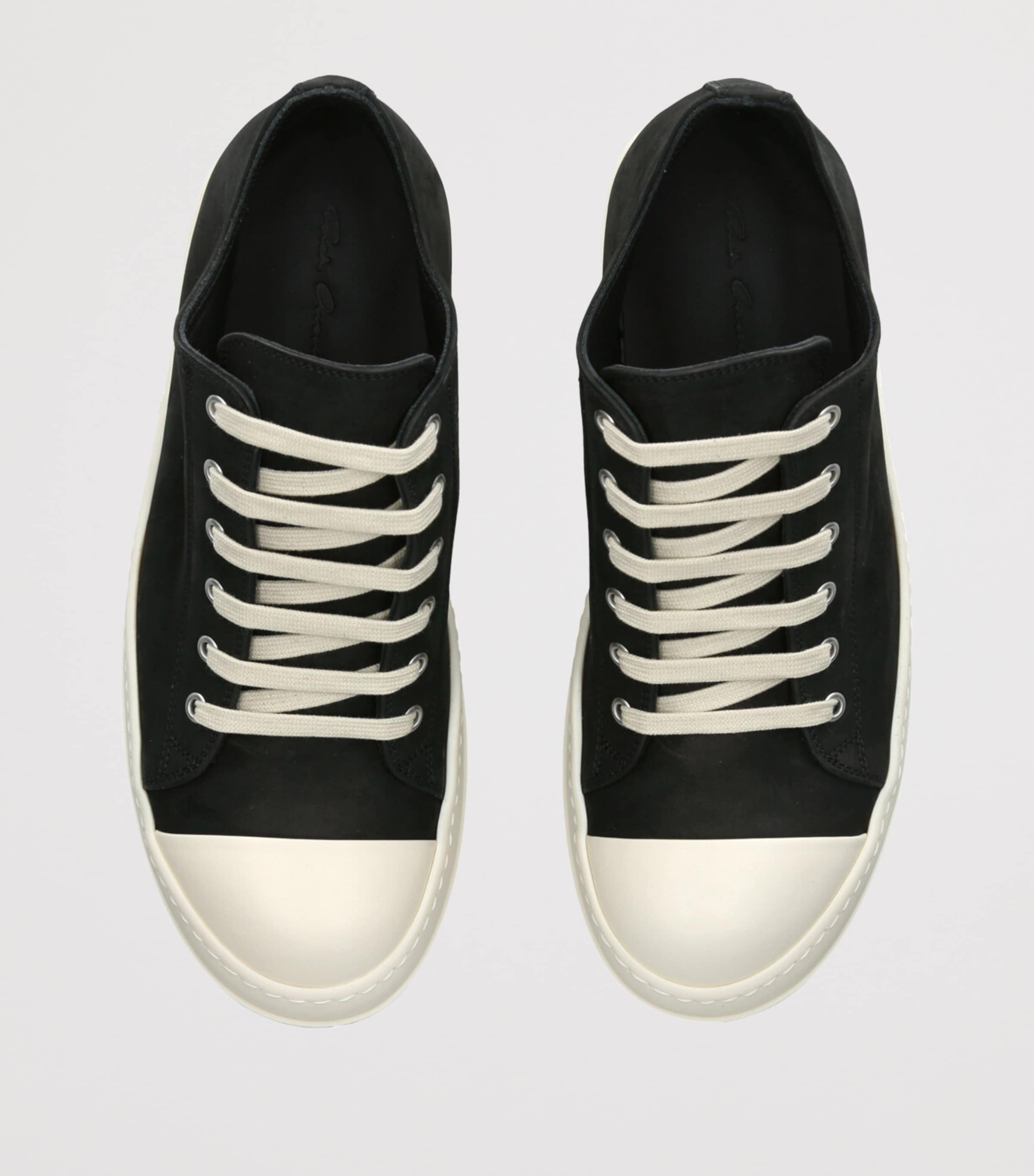 関税込【RICK OWENS】トープ Hollywood ローカットスニーカー Rick Owens: ブラック Hollywood ローカットスニーカー | SSENSE