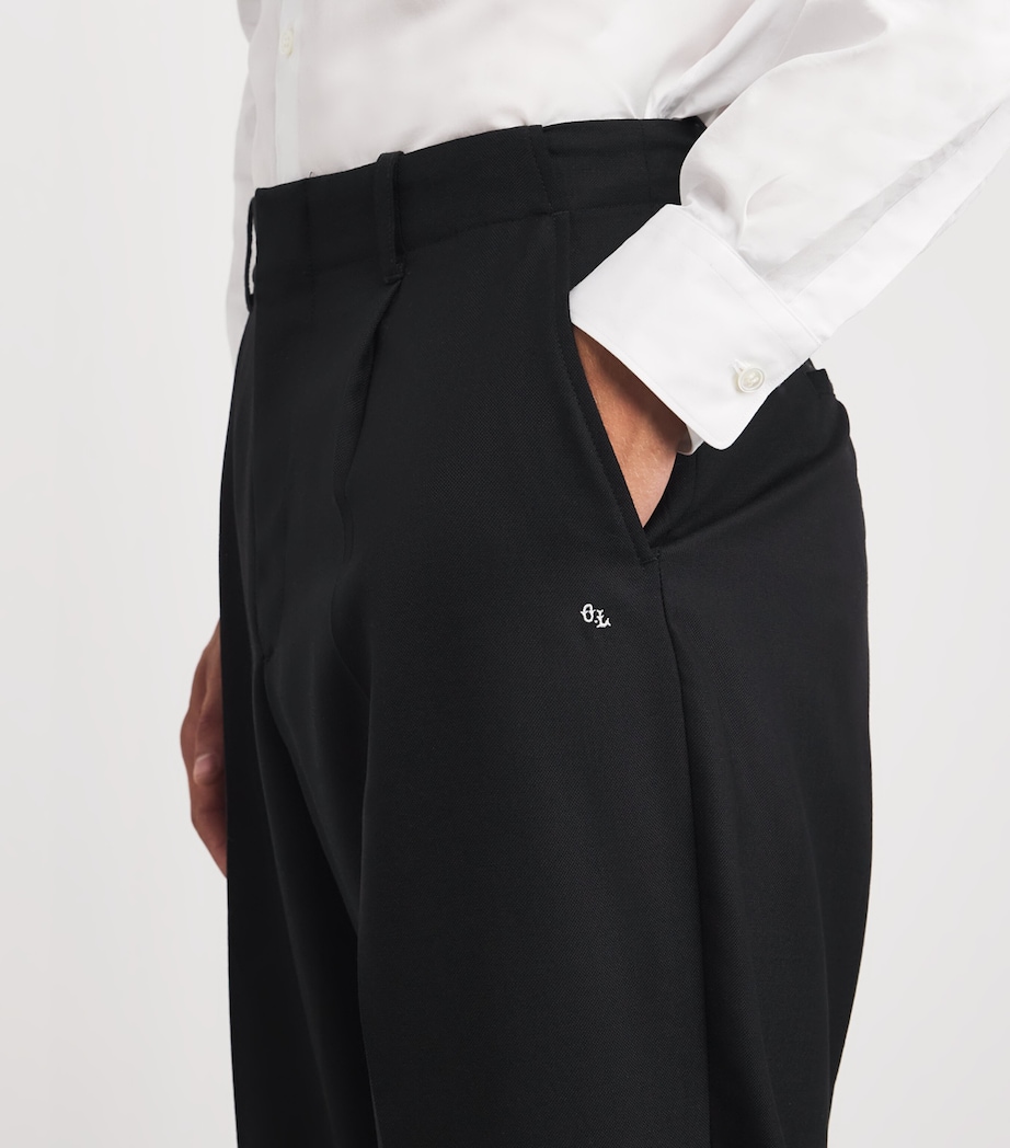 Wool Borrowed Chino Wide-Leg Trousers BLACK PANAMA WOOL Image 6
