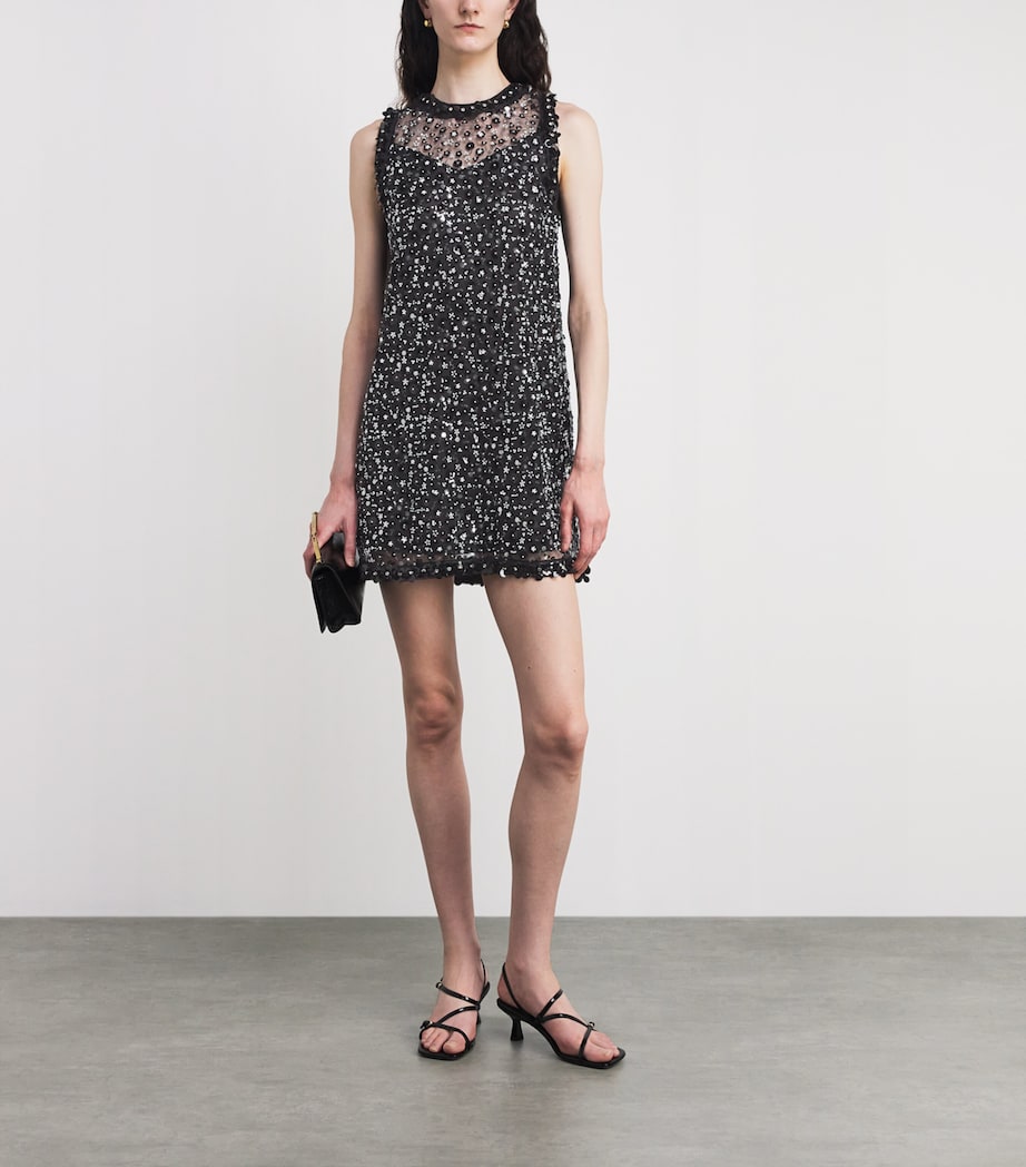 Maje Womens Embellished Mini Dress Black Image 2