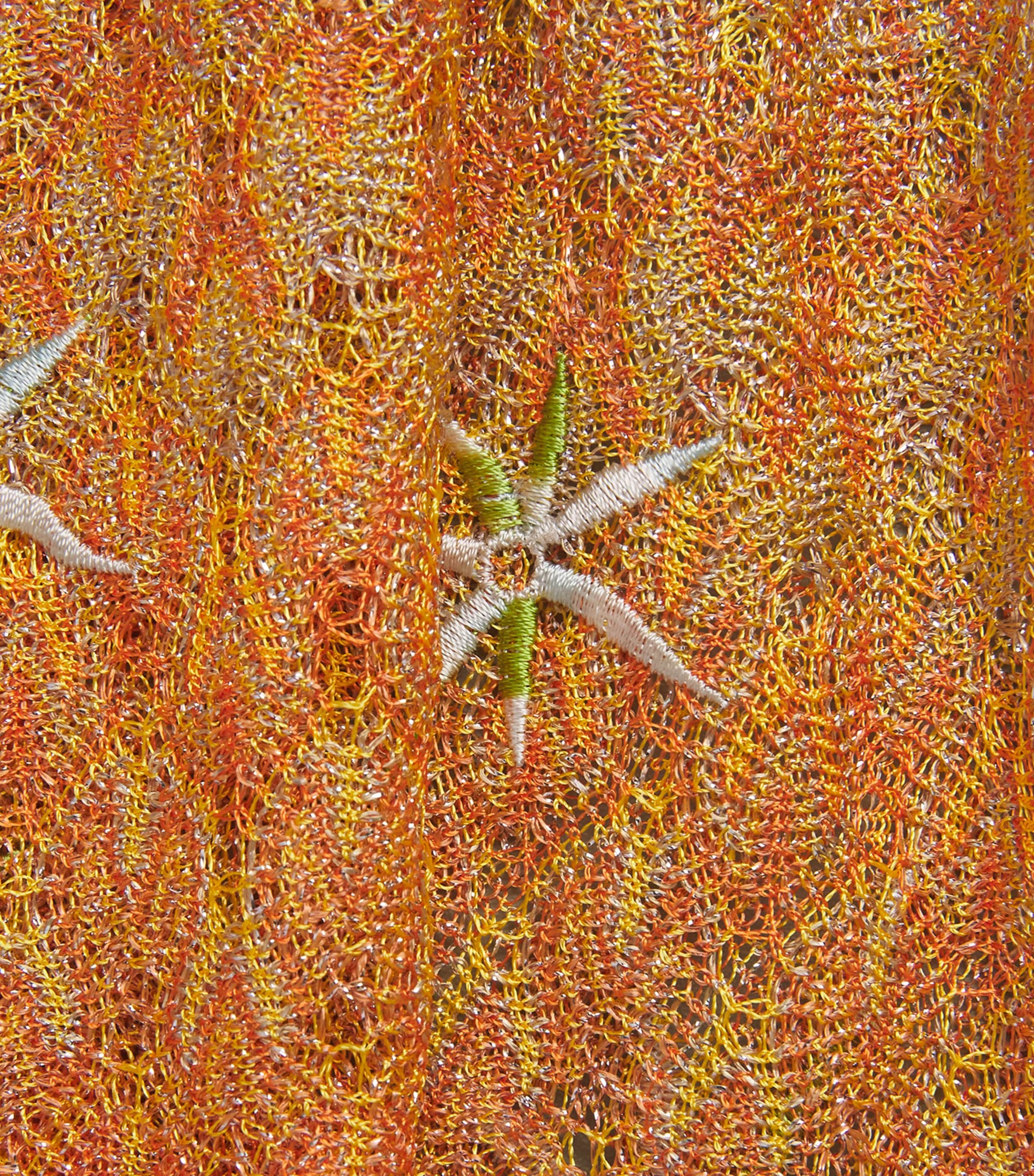 Metallic-Trim Embroidered Midi Dress SMSMF PINK/RED/GREEN Image 5