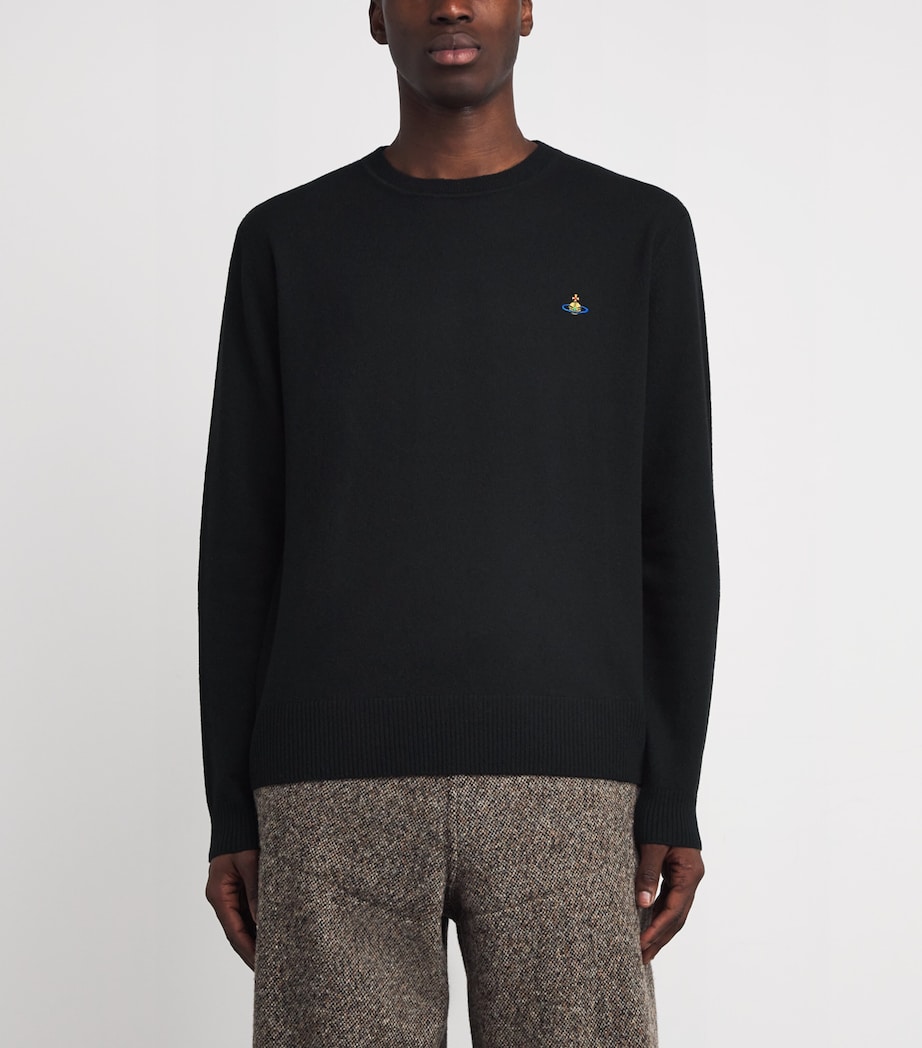 Merino Wool-Cashmere Orb Alex Sweater N401 BLACK Image 3