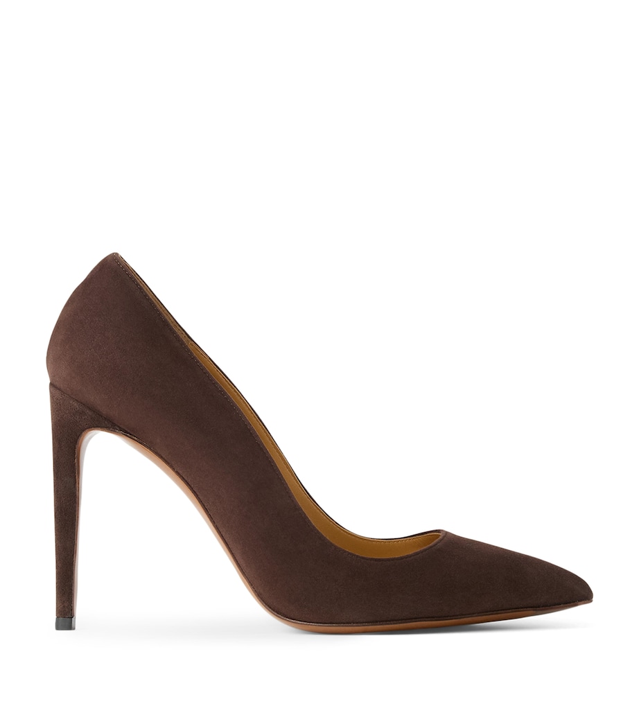 Ralph Lauren Collection Suede Celia Heeled Pumps 100 Luggage Brown Image 1