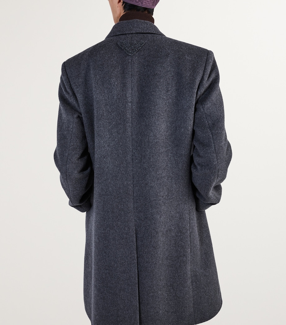 Wool Single-Breasted Coat F0480 Image 3