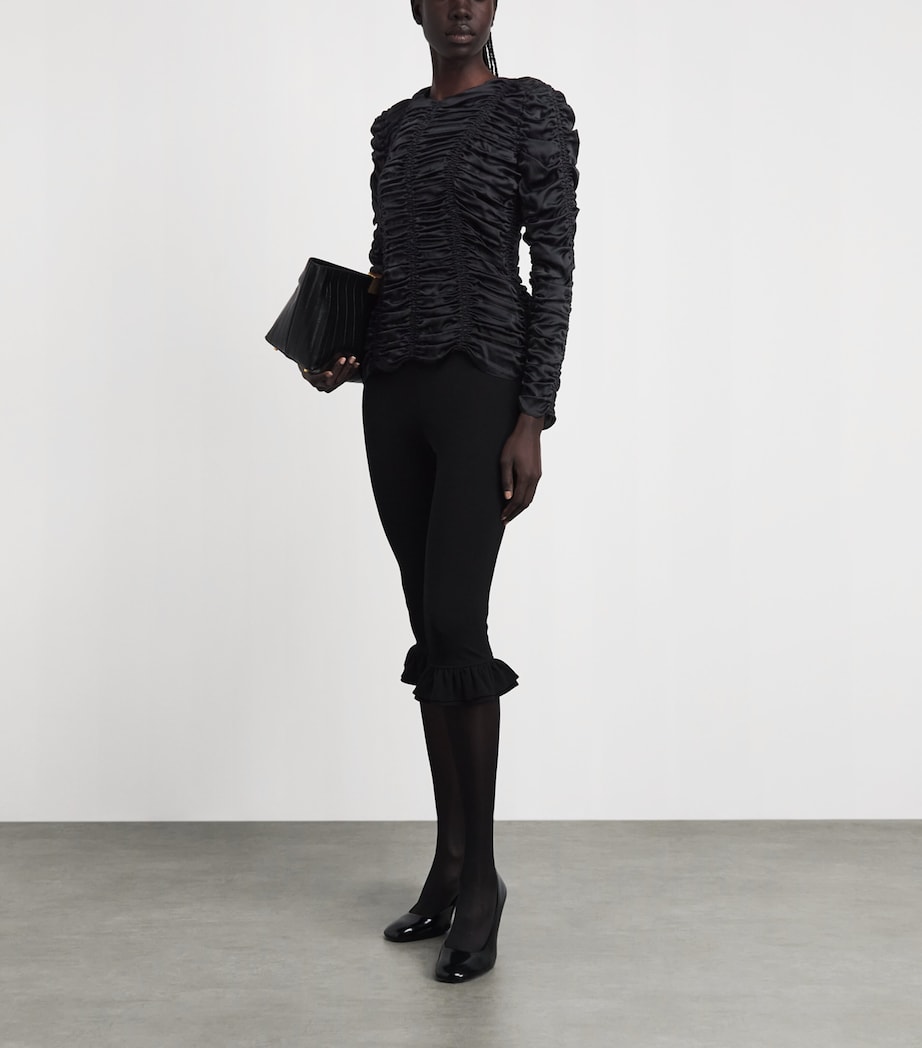 Khaite Womens Silk Charmeuse Rory Blouse Black Image 2