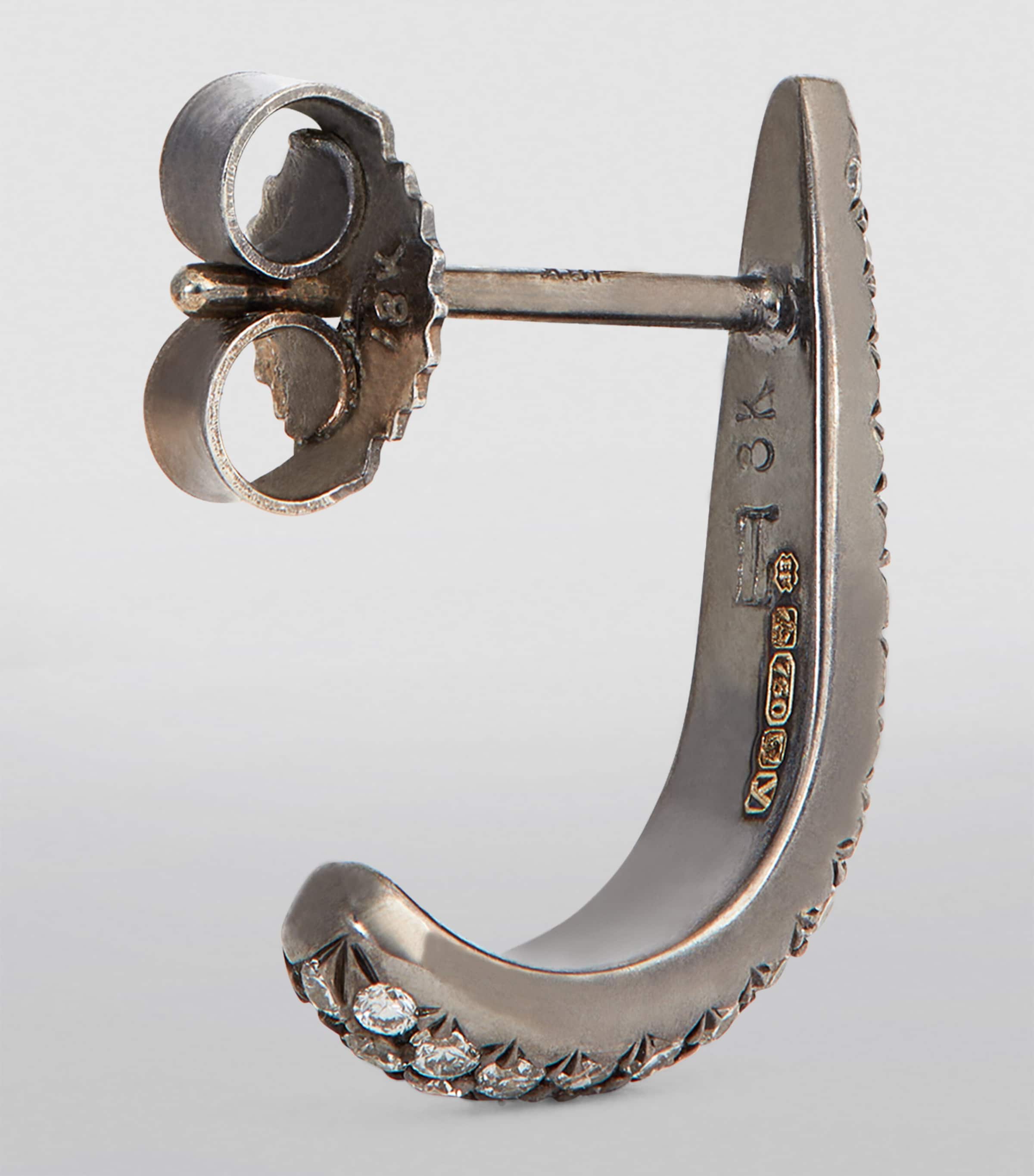 Eva Fehren Blackened White Gold and Diamond Claw Stud Earrings White Gold Image 3