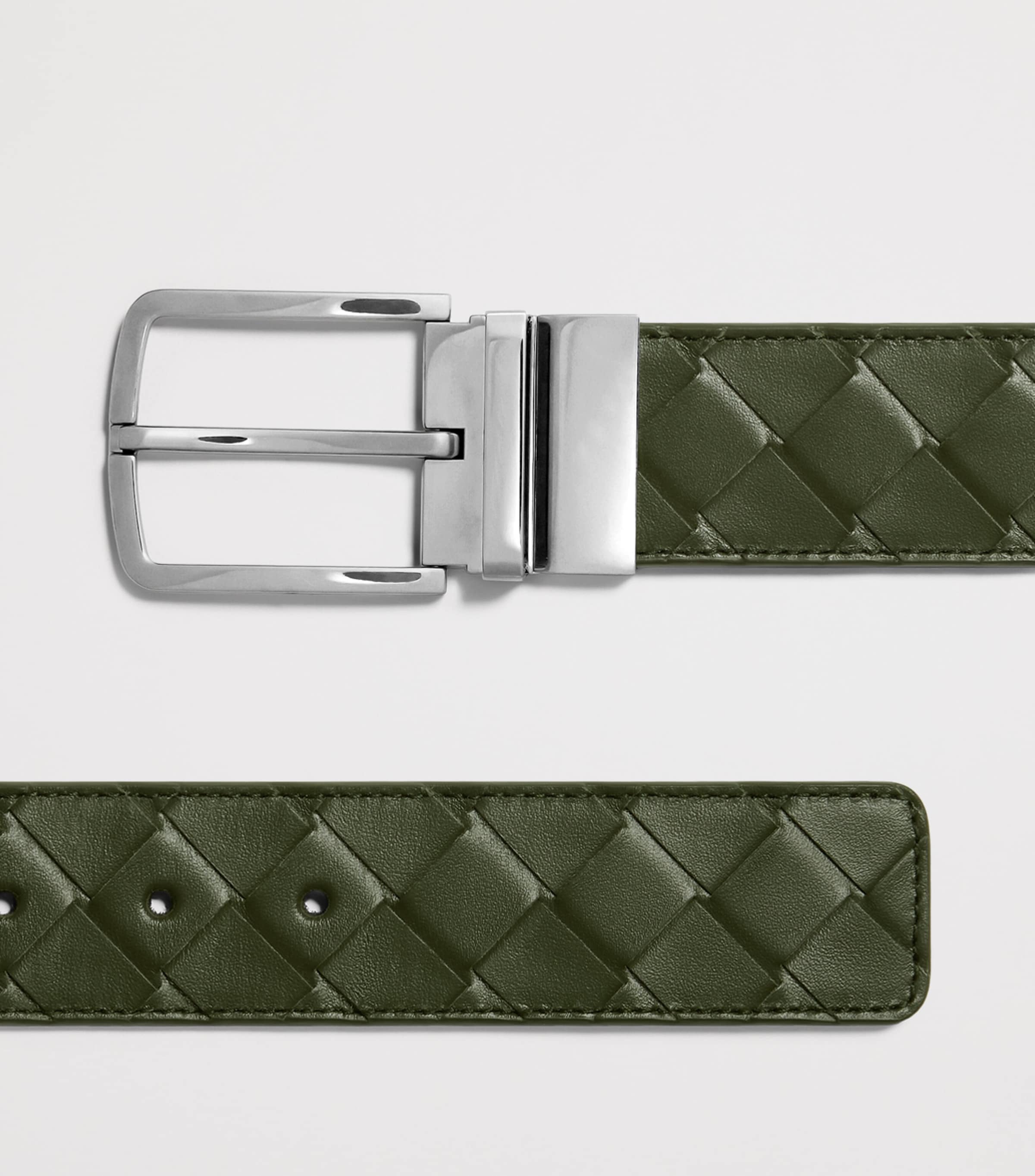Bottega Veneta Leather Intrecciato Reversible Belt Image 4