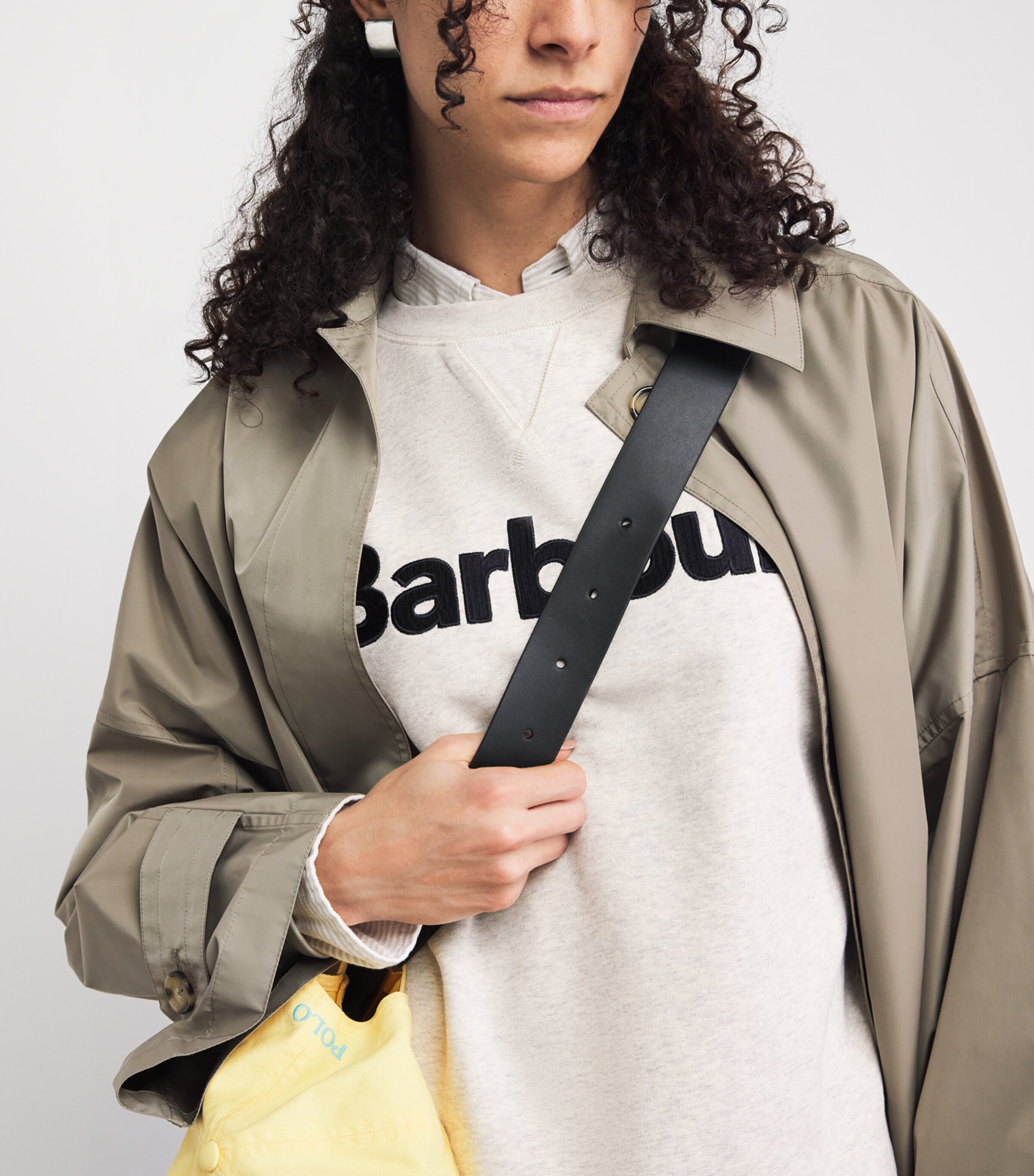Barbour Womens Logo Hartland Sweatshirt Cloud Marl Image 3