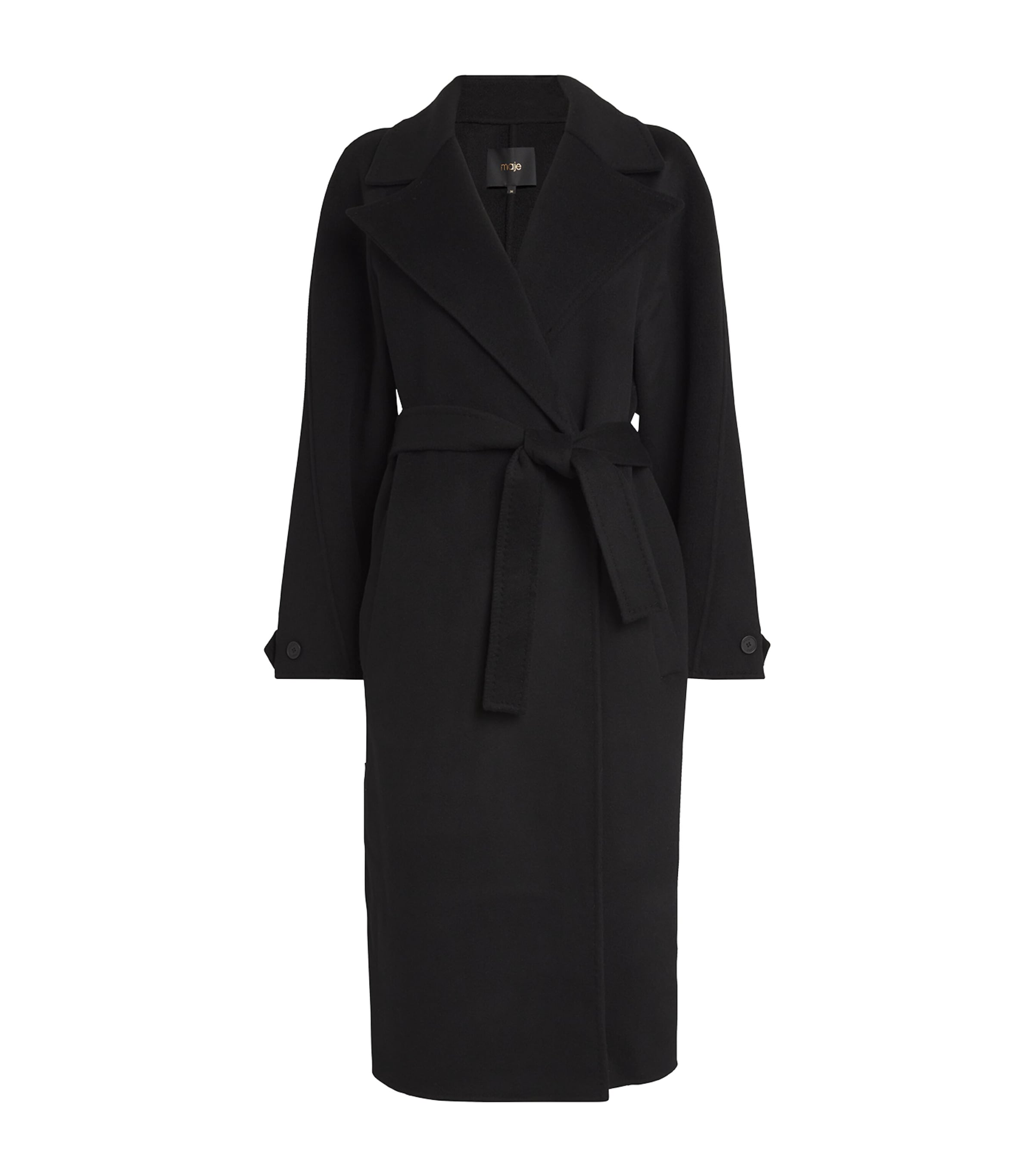 Maje Wool-blend Double-faced Coat In Black