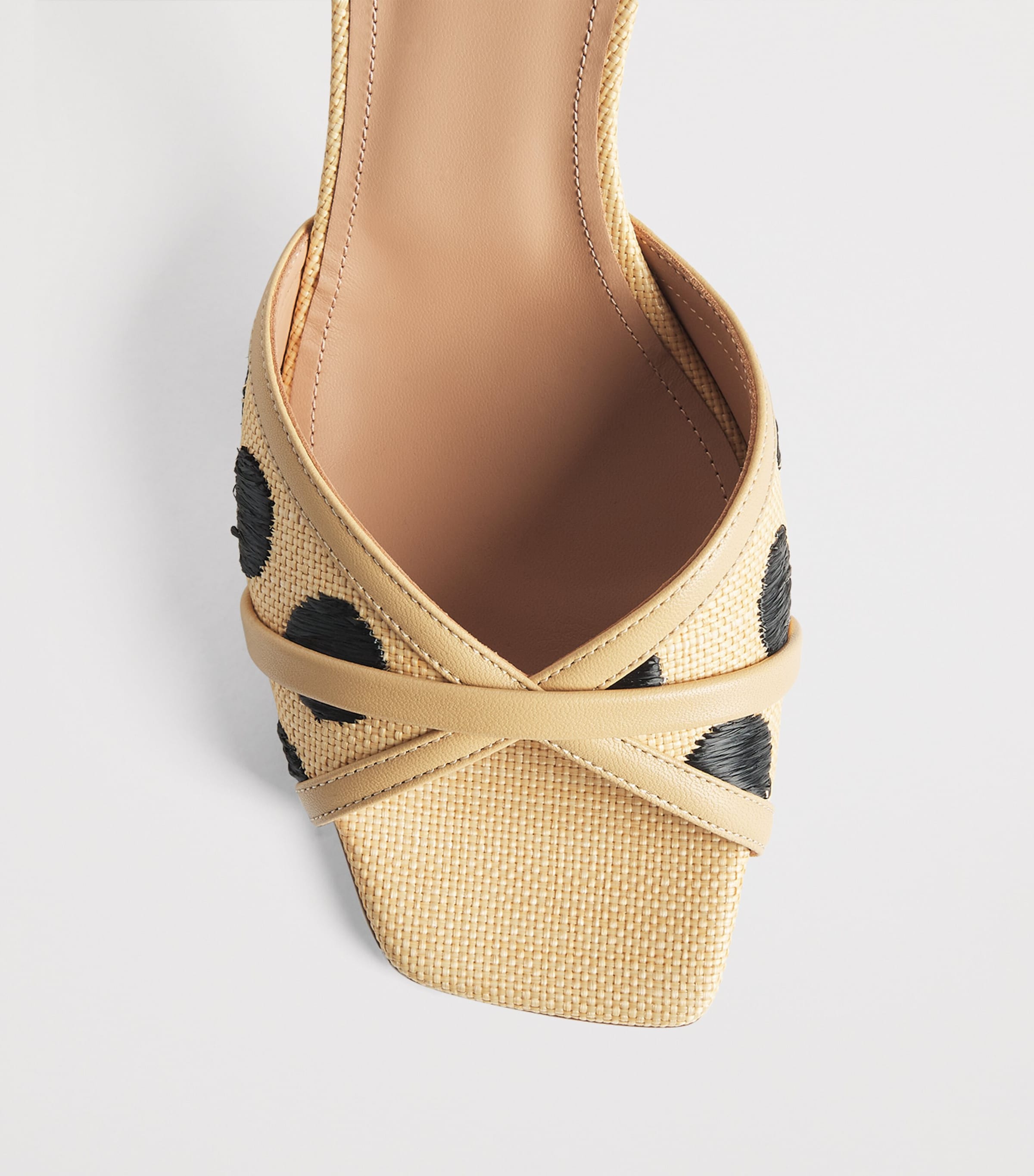 Malone Souliers Raffia-Leather Perla Mules 70 Beige Image 6
