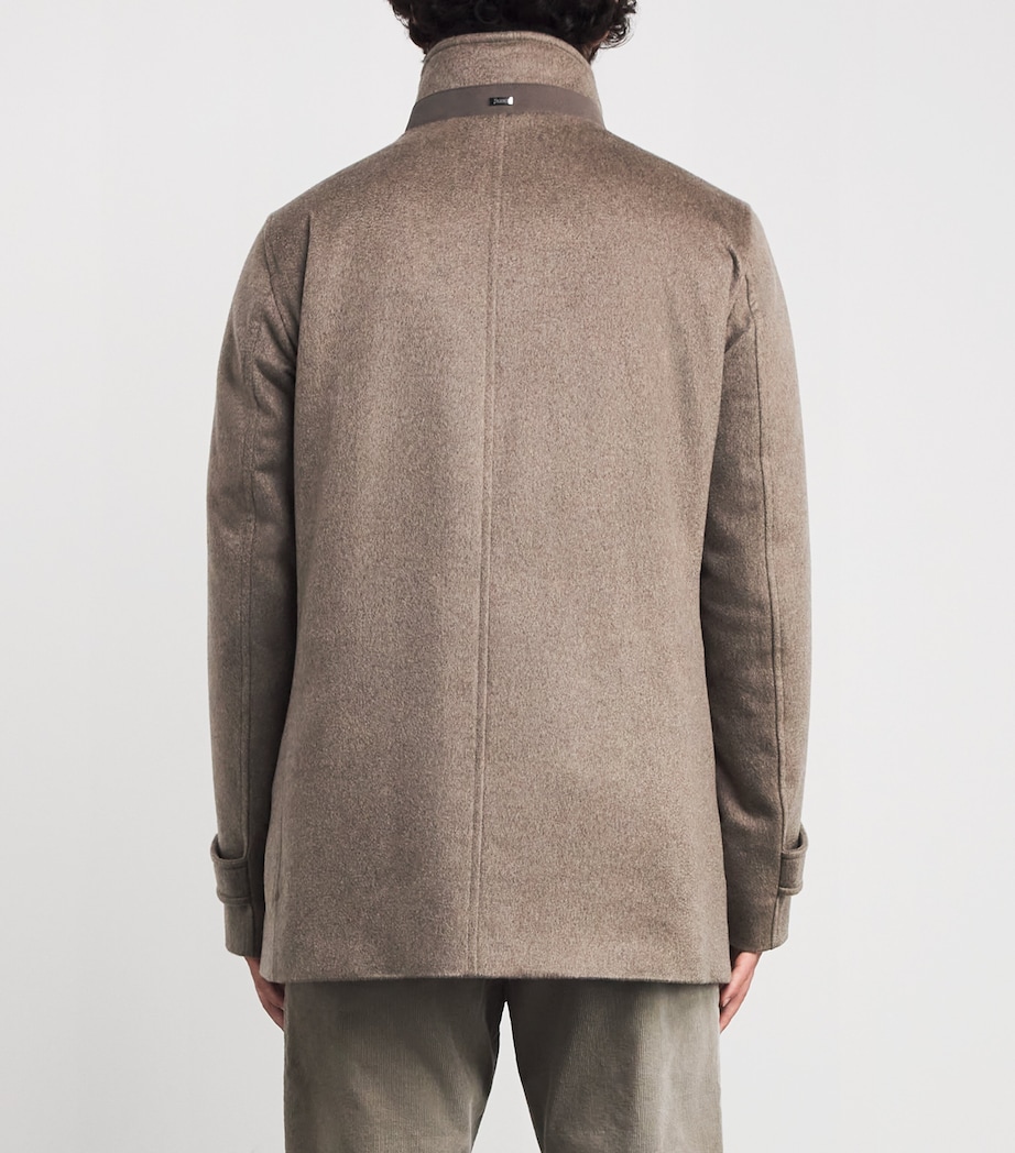 Cashmere Shearling-Trim Car Coat 2700 BEIGE Image 4