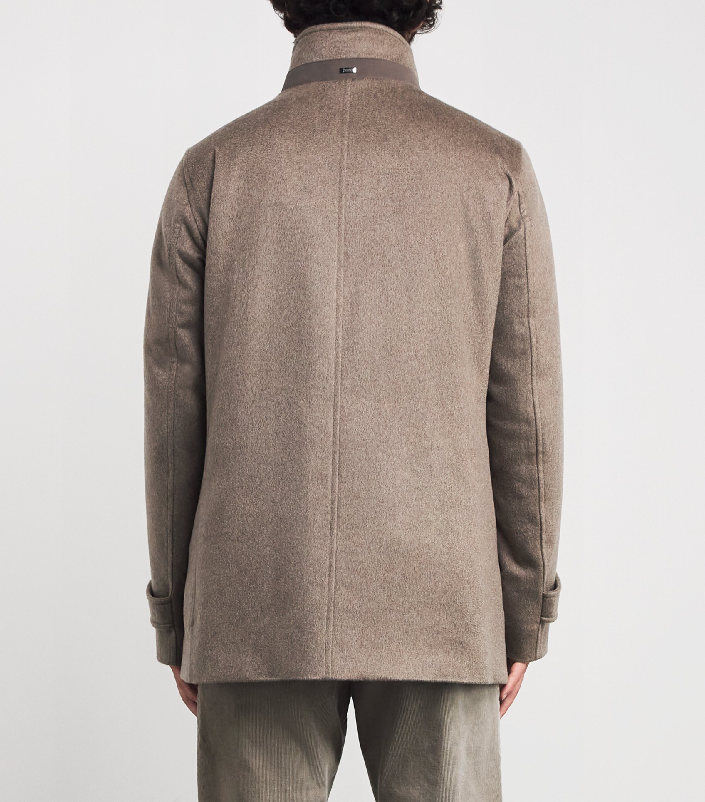 Herno Brown Cashmere Shearling-Trim Car Coat Harrods BD
