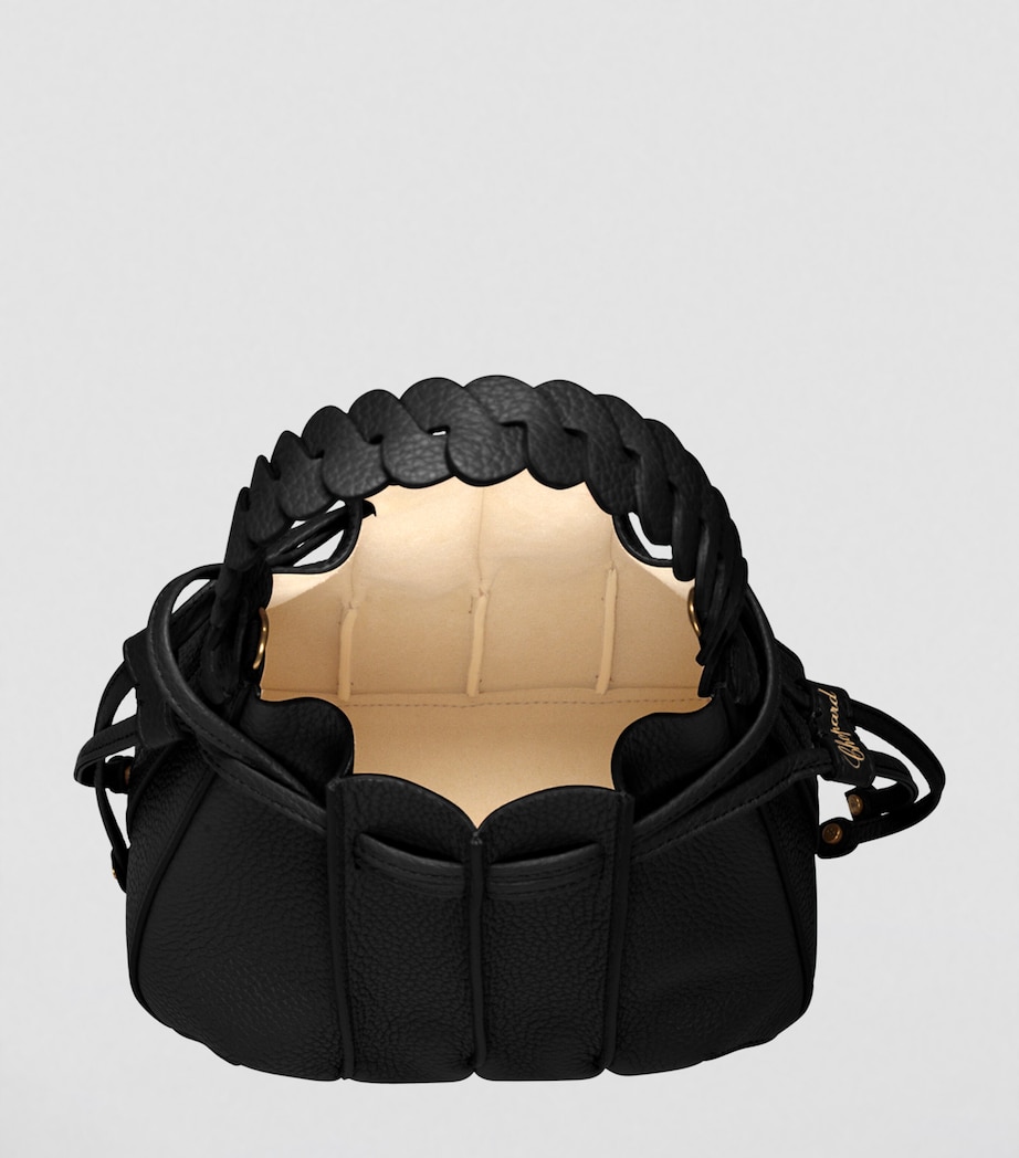 Mini Leather Gem Bucket Bag BLACK GRAINED Image 4