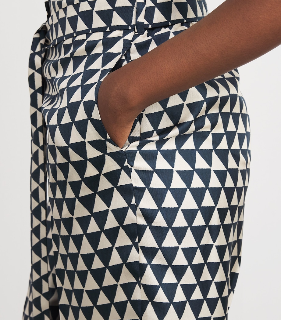 Silk Geometric Wide-Leg Trousers ULTRAMARINE Image 6