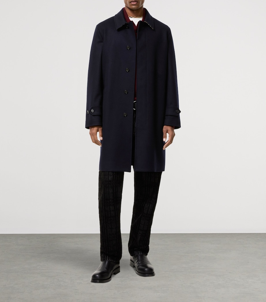 Burberry Mens Cashmere Mid-Length Car Coat Navy Image 2