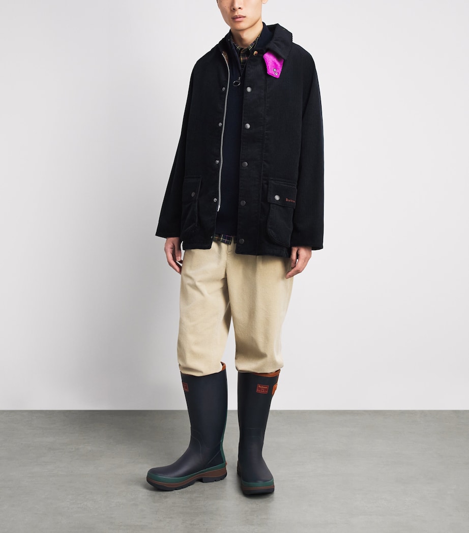 Barbour x Paul Smith Tall Wellington Boots Navy Image 4