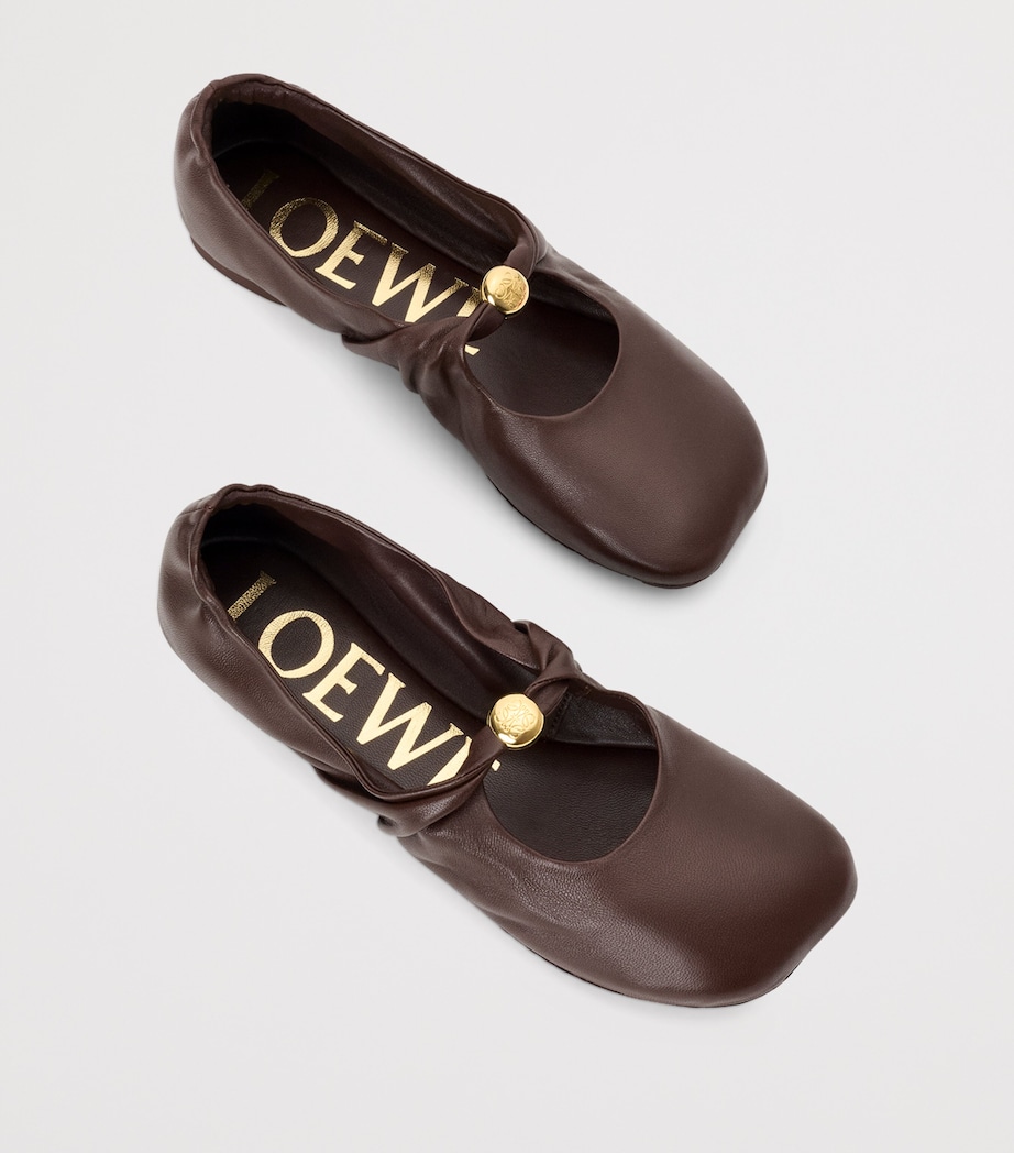 LOEWE Leather Pebble Soft Ballet Flats Brownie Image 4