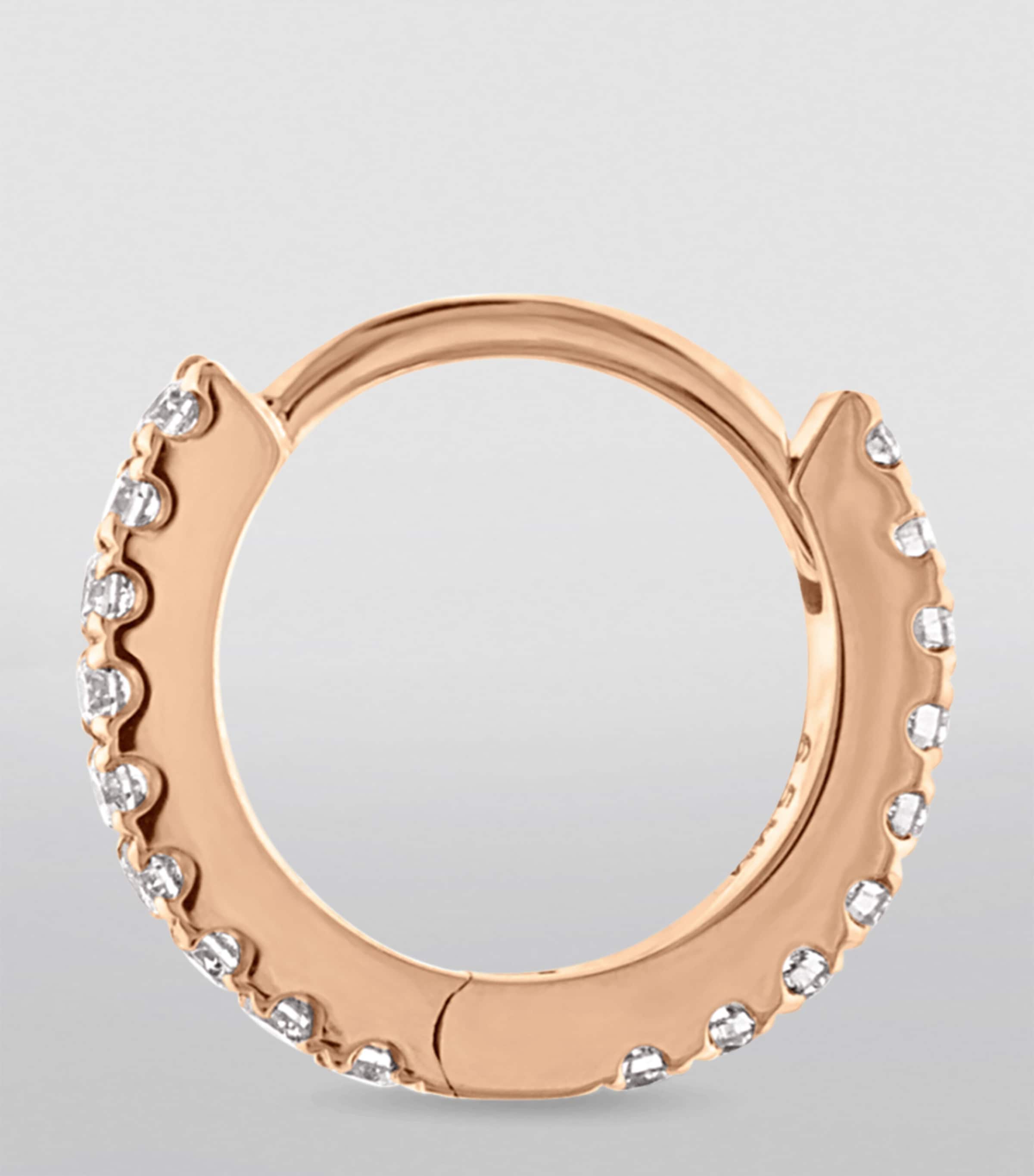 Diamond Eternity Single Hoop Earring (6.5mm) ROSE GOLD Image 3
