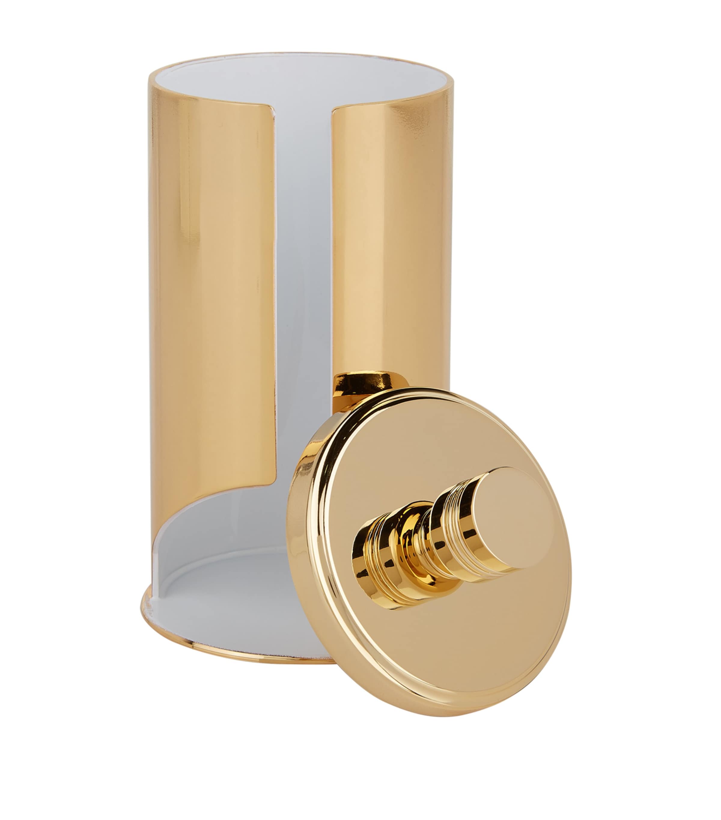Cylinder Gold-Plated Cotton Pad Dispenser GOLD Image 2