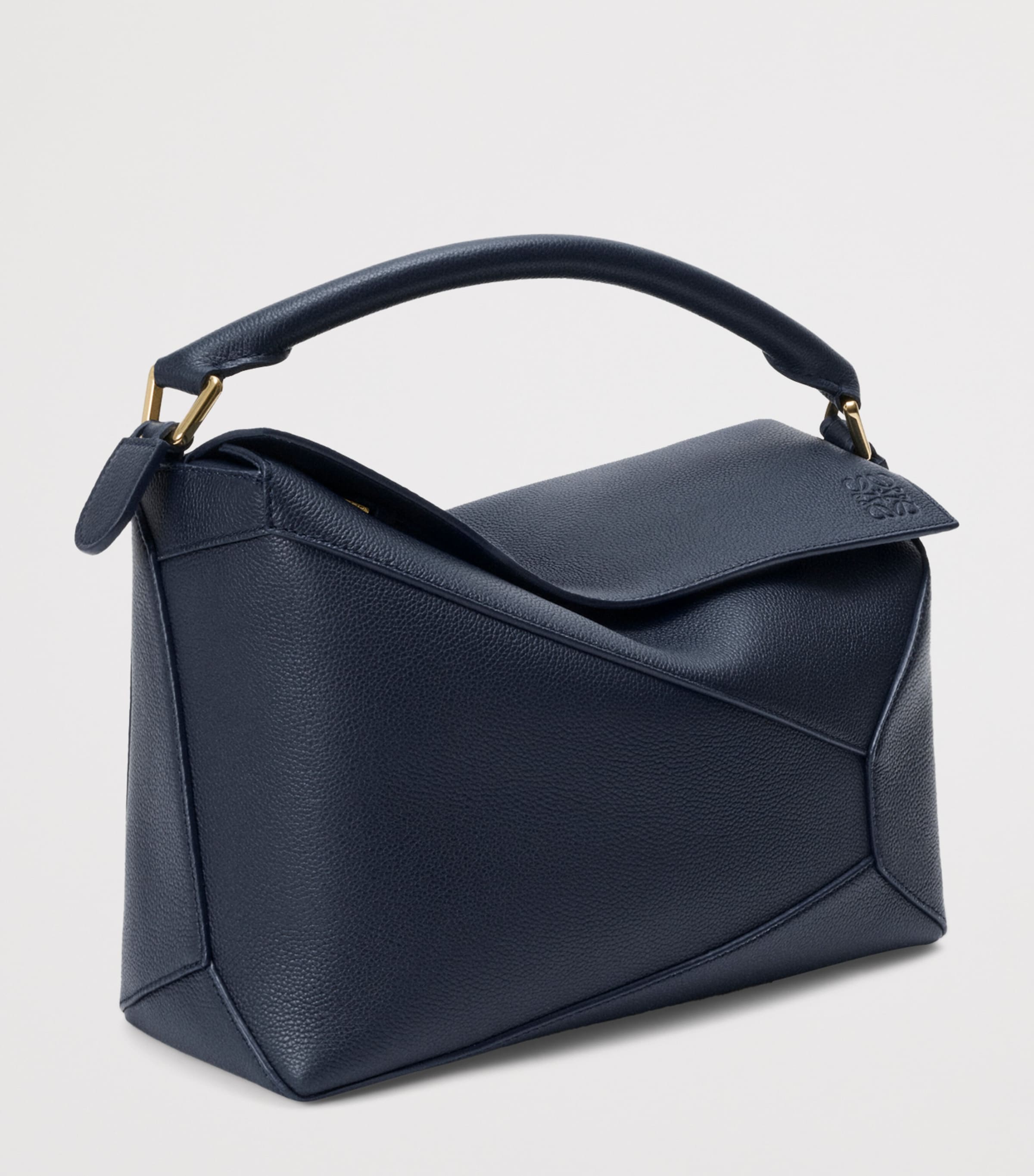 LOEWE Medium Leather Puzzle Edge Top-Handle Bag Deep Navy Image 2