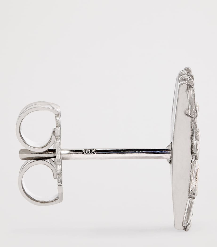 White Gold and Diamond Classic Fireworks Stud Earrings 18K WG/WD Image 4